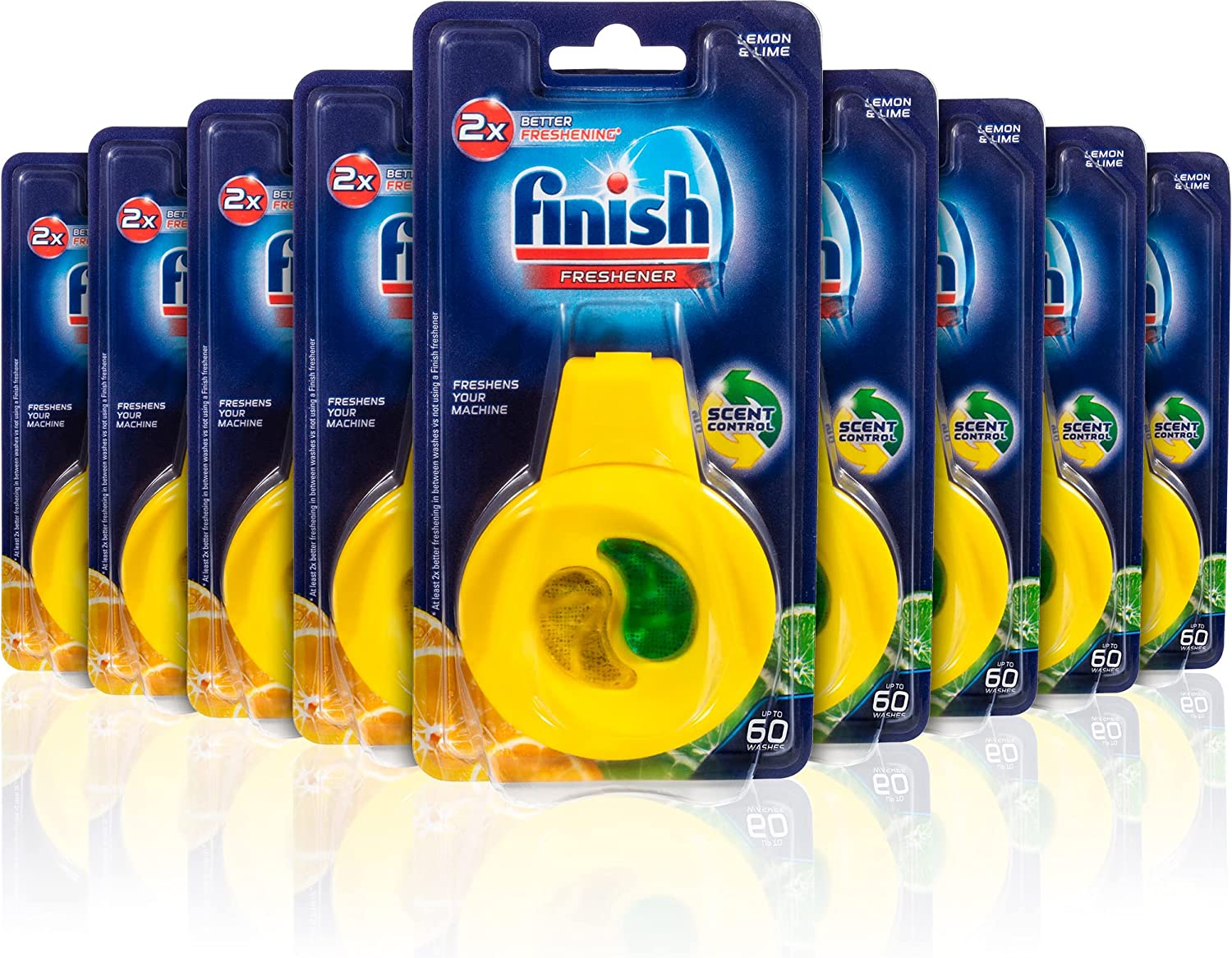 Finish Lemon and Lime Dishwasher Freshener 15 G (Pack of 9) image number 2