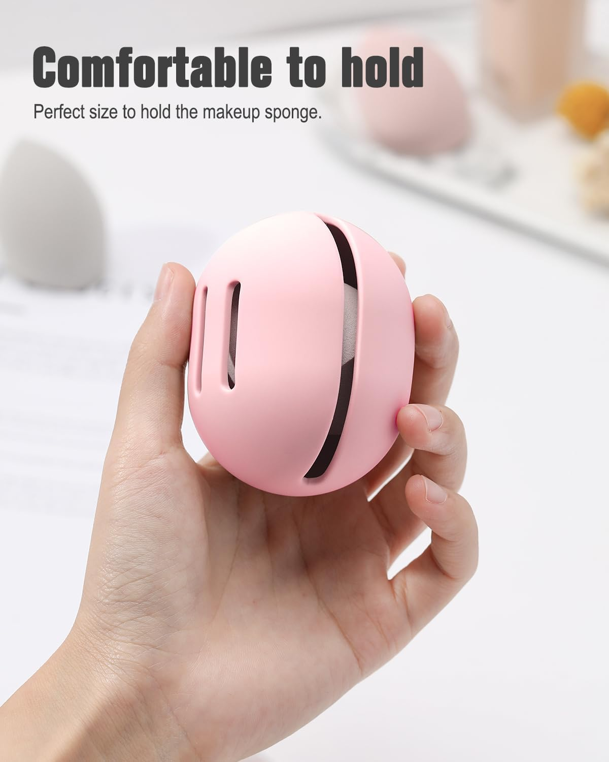 FERYES 2 PCS Makeup Sponge Holder &ndash; Shatterproof Eco-Friendly Silicone Beauty Make up Blender Case for Travel image number 1