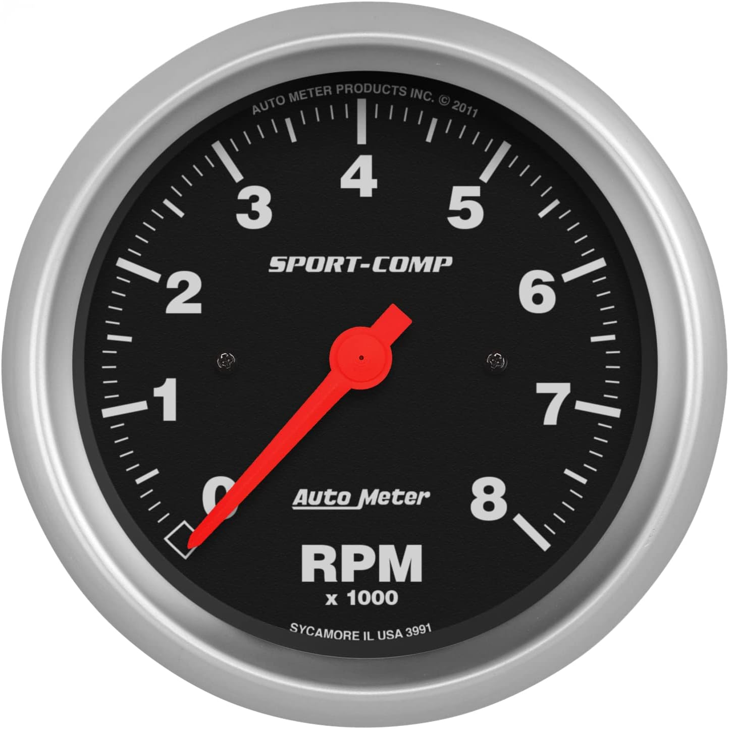 Autometer 3-3/8" In-Dash Tachometer, 0-8,000 RPM, Sport-Comp (3991)