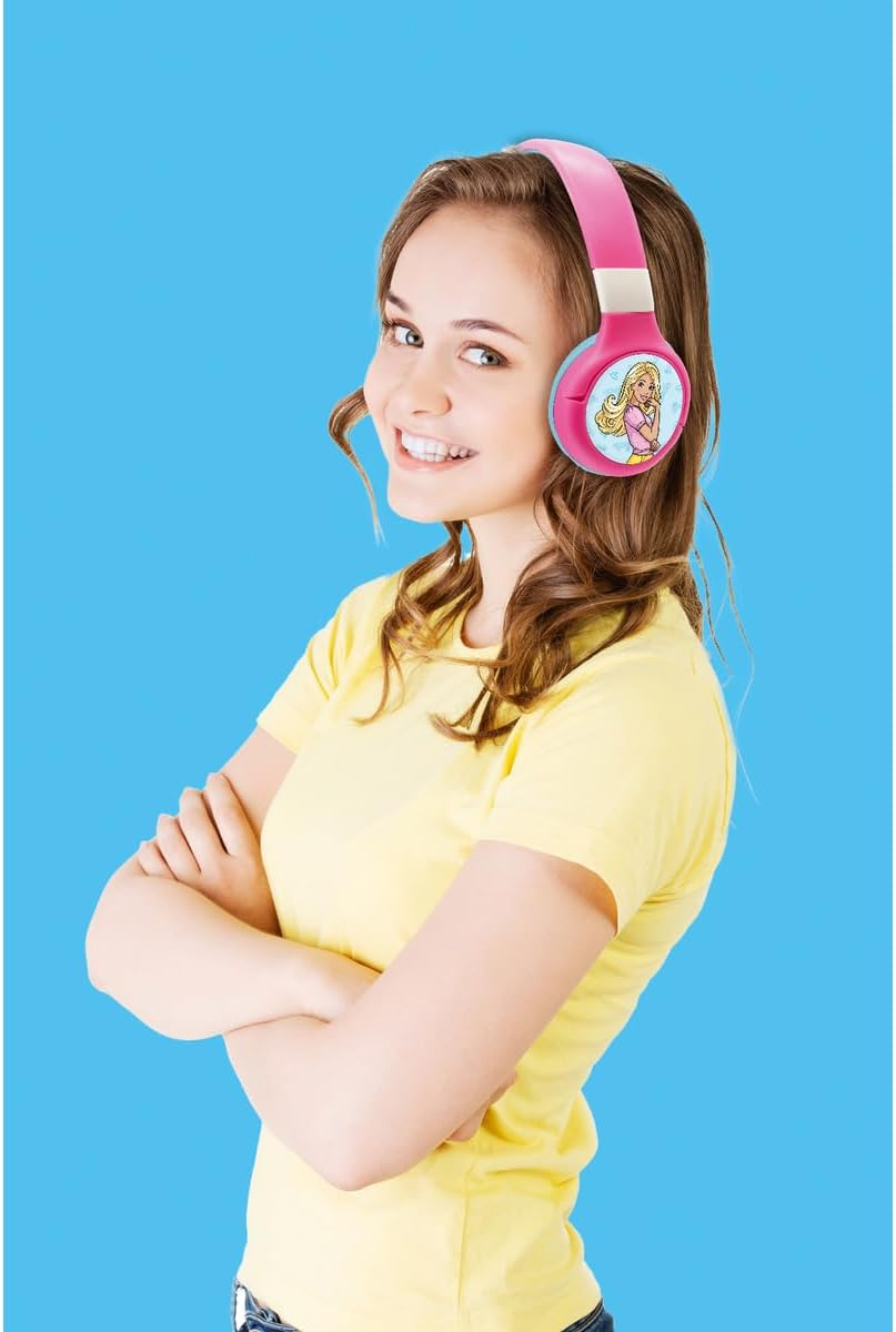 LEXIBOOK Mattel Barbie, 2-In-1 Bluetooth 5.0 & Wired Headset with Microphone and Control Button, Long Lasting Rechargeable Battery, HPBT010BBLXB image number 2