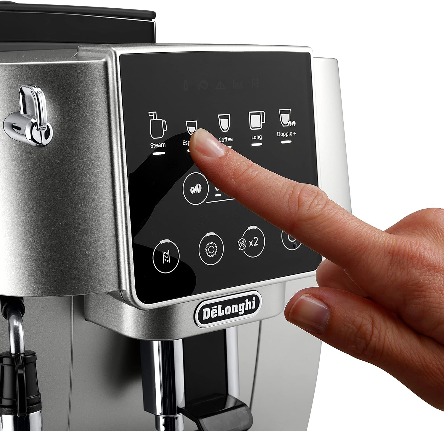 De'Longhi Magnifica Start ECAM220.31.SB, Automatic Coffee Machine with Traditional Milk Frother, Bean to Cup Espresso Machine with 4 One-Touch Recipes, Soft-Touch Control Panel, 1450W, Silver/Black image number 6