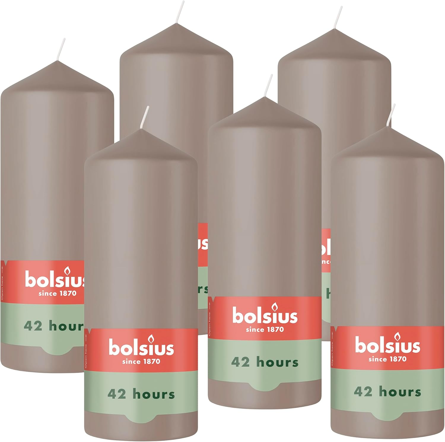 Bolsius - Pillar Candle - Taupe - 15 Cm - Burning Time 42 Hours - with Natural Extracts - Natural Plant Wax - without Palm Oil image number 5