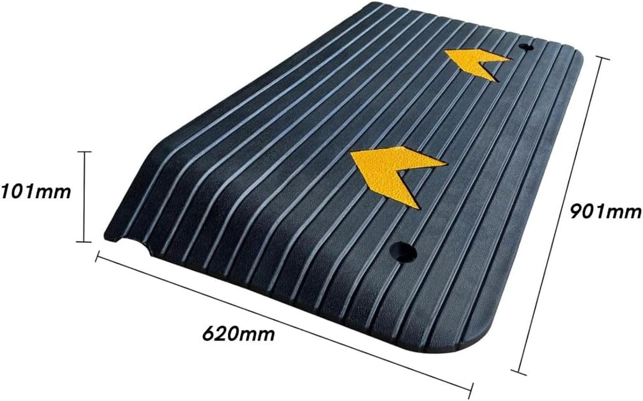 Rubber Wheelchair Ramp 10Cm, Non-Slip Surface, 901 X 620 X 101Mm, 400Kg Capacity, Indoor/Outdoor Use image number 1