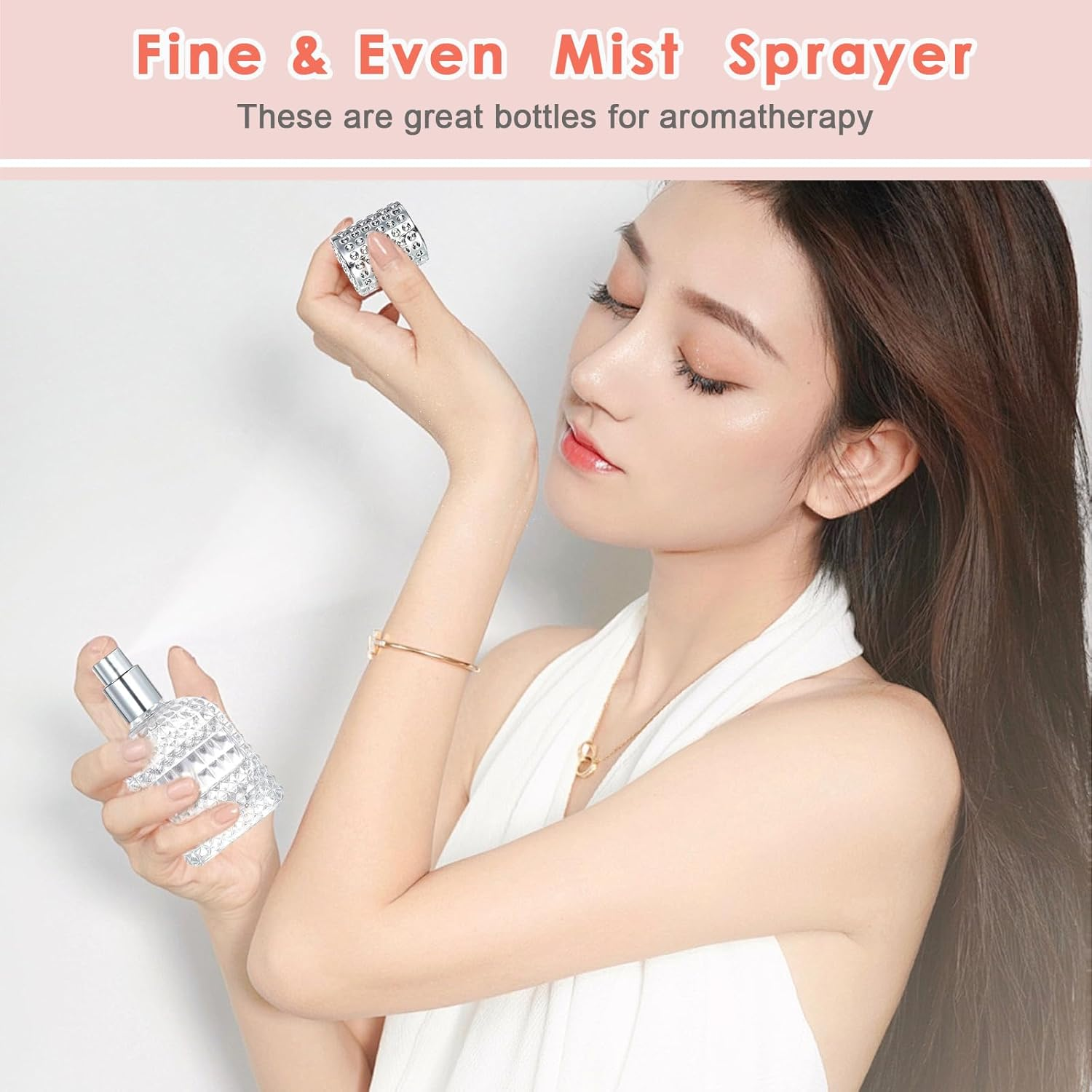 XUSSMM 2Pcs Perfume Atomiser, Gold + Grey Empty Perfume Bottles Eefillable Perfume Bottle Travel Perfume with Accessories Such as Funnel, Perfume Dispenser and Syringe for Travelling, Date, Party image number 1