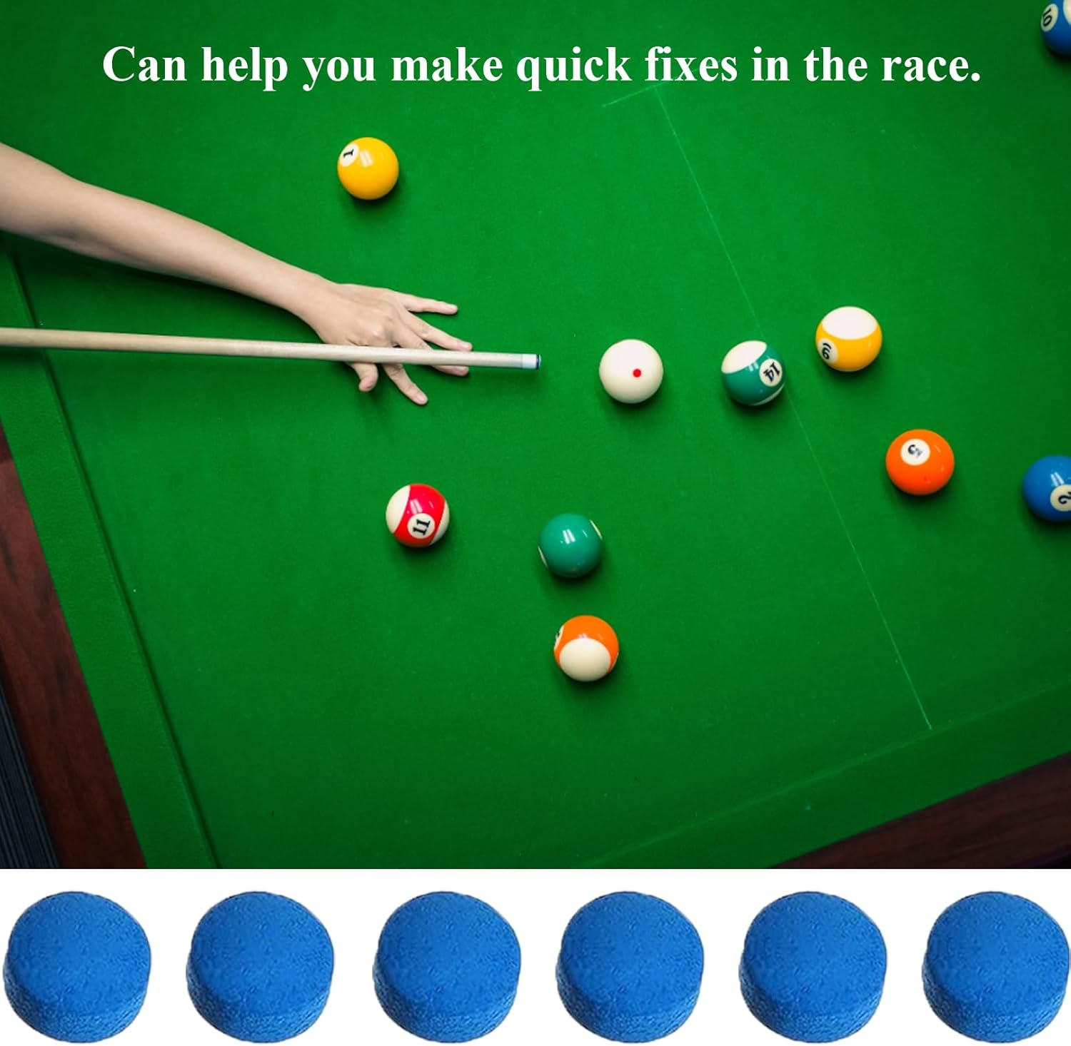 BNXF 25 Pcs 10Mm Pool Tips Snooker Tips,Leather Pool Cue Tips Billiard Tips,Snooker Cue Replacement Tips Pool Stick Tips,Blue Diamond Snooker Cue Tips,Cue Tips for Pool Cues and Snooker(Blue) image number 1