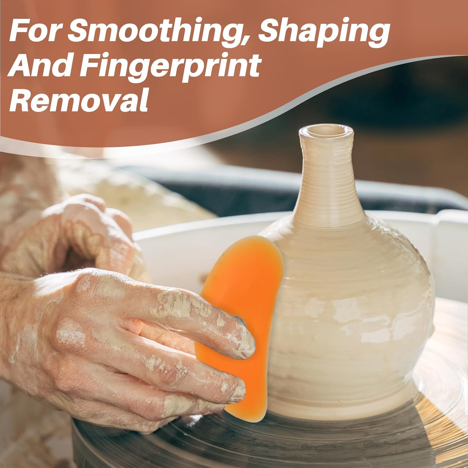 Pottery Clay Ribs, 7Pcs Soft Silicone Rubber Ceramica Rib for Pottery Shaping and Smoothing Tools, LM-TL-HCHL-7 image number 6