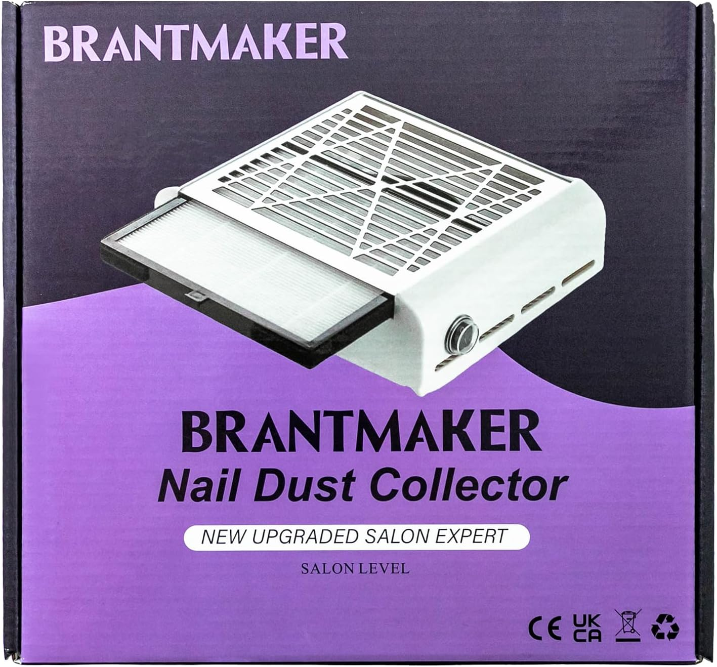 BRANTMAKER Nail Dust Collector with Brush and 2 Reusable Filters, 60W Vacuum Dust Fan for Acrylic Nails (Pink) image number 3