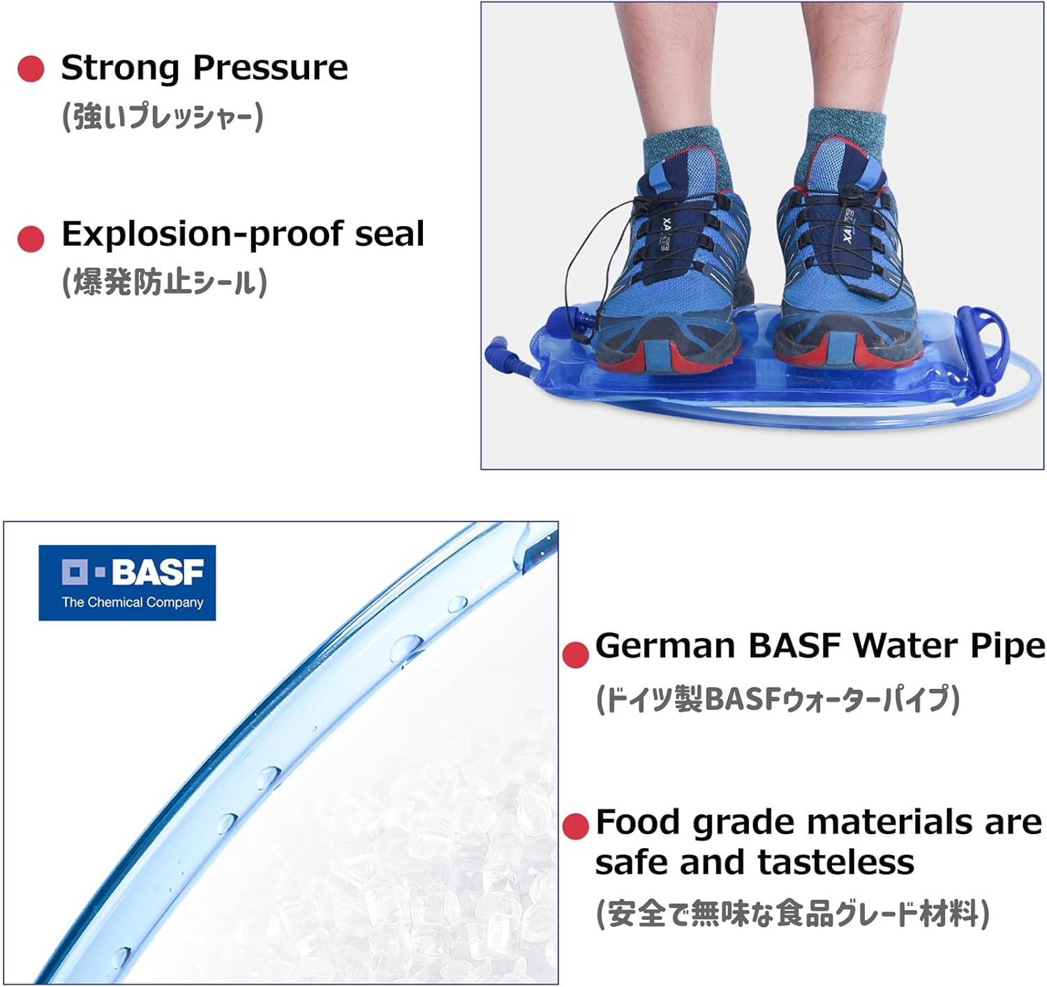 Azarxis Hydration Bladder 1L 1.5L 2L 3L BPA Free Hydration System Lightweight Water Bladder with Drinking Tube Leak-Proof Drinking Bag for Sports and Outdoor Drinking Backpack image number 2