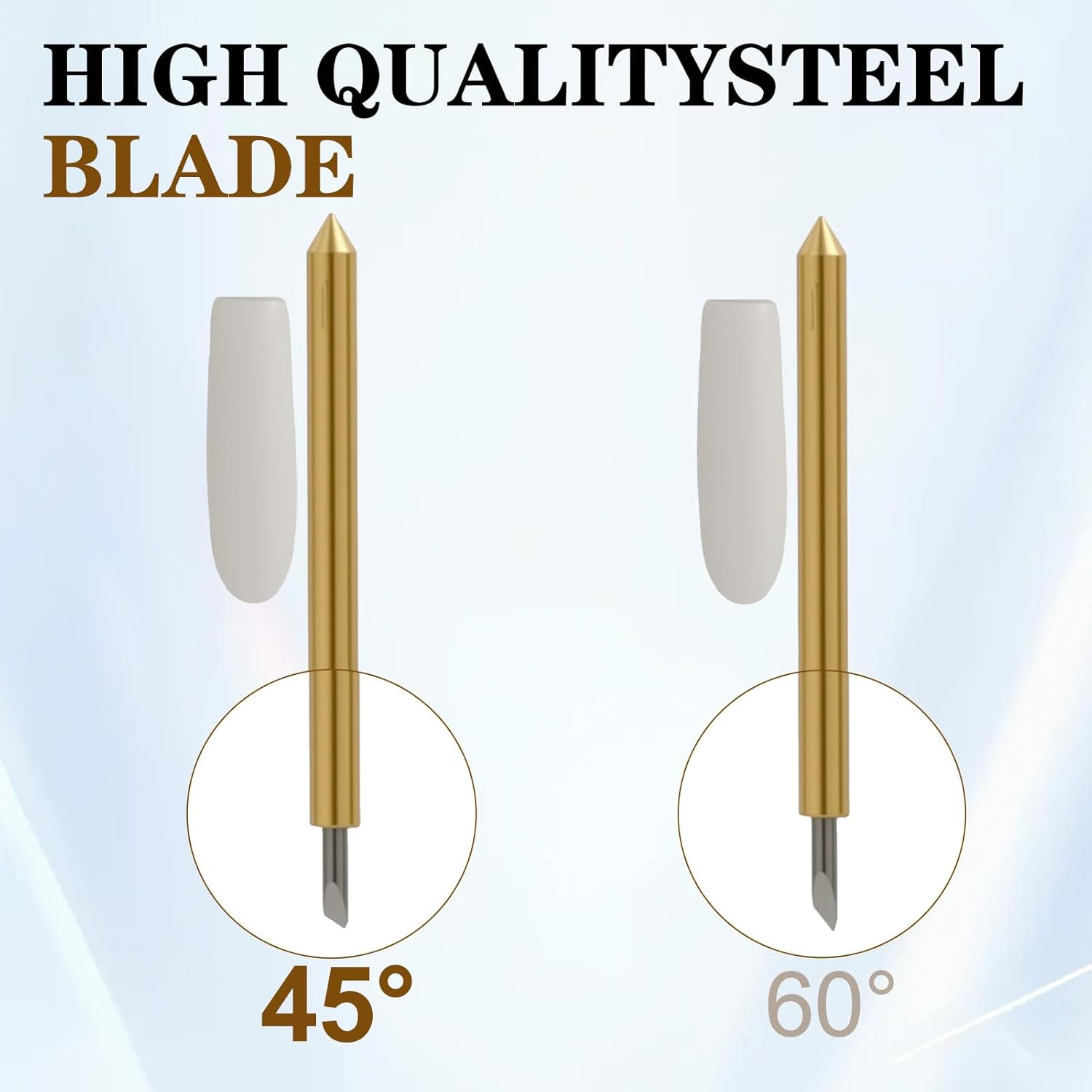 10PCS Premium Fine Point Blades Compatible with Maker 4/Maker 3/Maker/Explore 4/Explore Air 3, Industrial White Packaging Titanium Tip for Glitter Vinyl Cardstock HTV Vellum image number 2