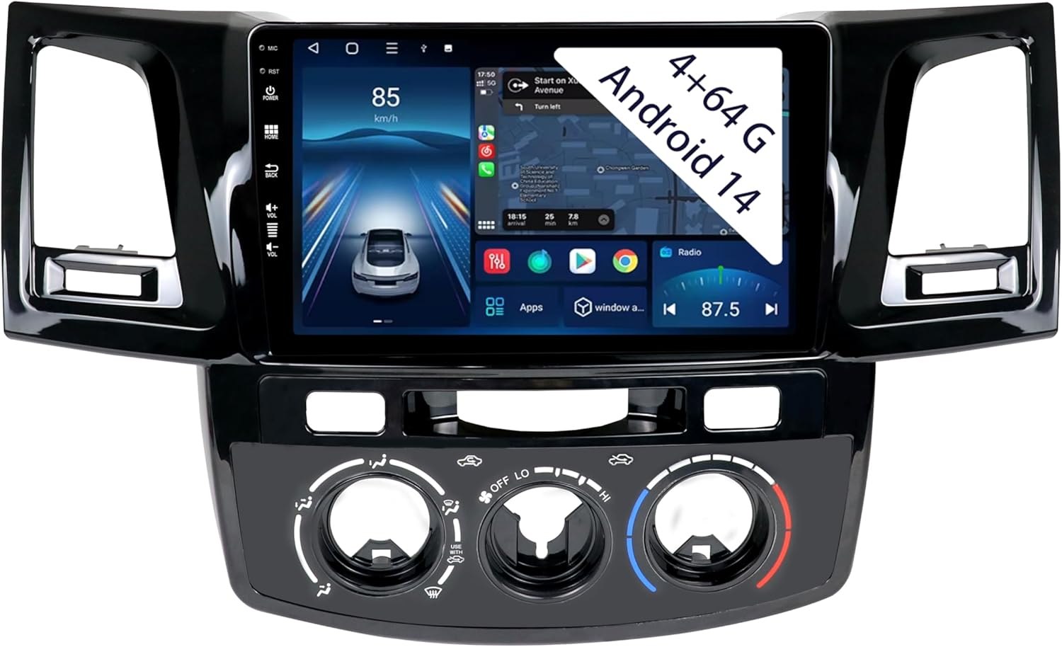 [4+64GB] Keconsing 9" Android 14 Autoradio for Toyota Fortuner Hilux 2005 2006 2007 2008 2009 2010 2011 2012 2013 2014 Radio Stereo Carplay Wireless Car Play GPS Auto Navi Screen Navigation Player image number 5
