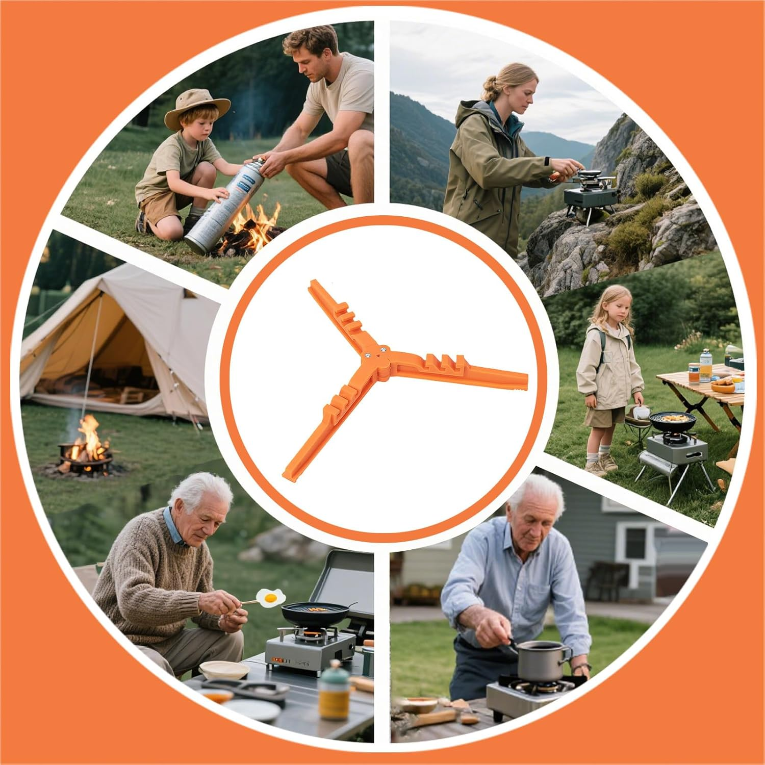 Canister Stand | Triangle Folding Can Stove Bottle Shelf | Portable Base Bracket Tripod for Camping Outdoor Picnic Cooking Mountaineering Hiking