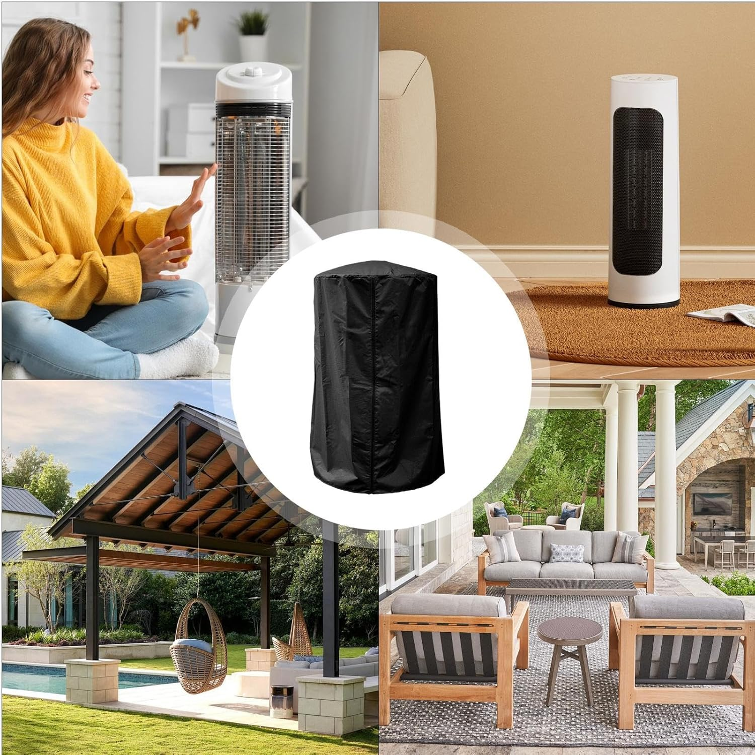 Downspout Splash Silencer - 6.6X29.97Cm Metal Cotton Noise Reducer, Adjustable Gutter Guard Insert, Outdoor Drainage Ditch Dampener | Rain Noise Reduction for Park Garden Yard Backyard Patio - Black image number 2