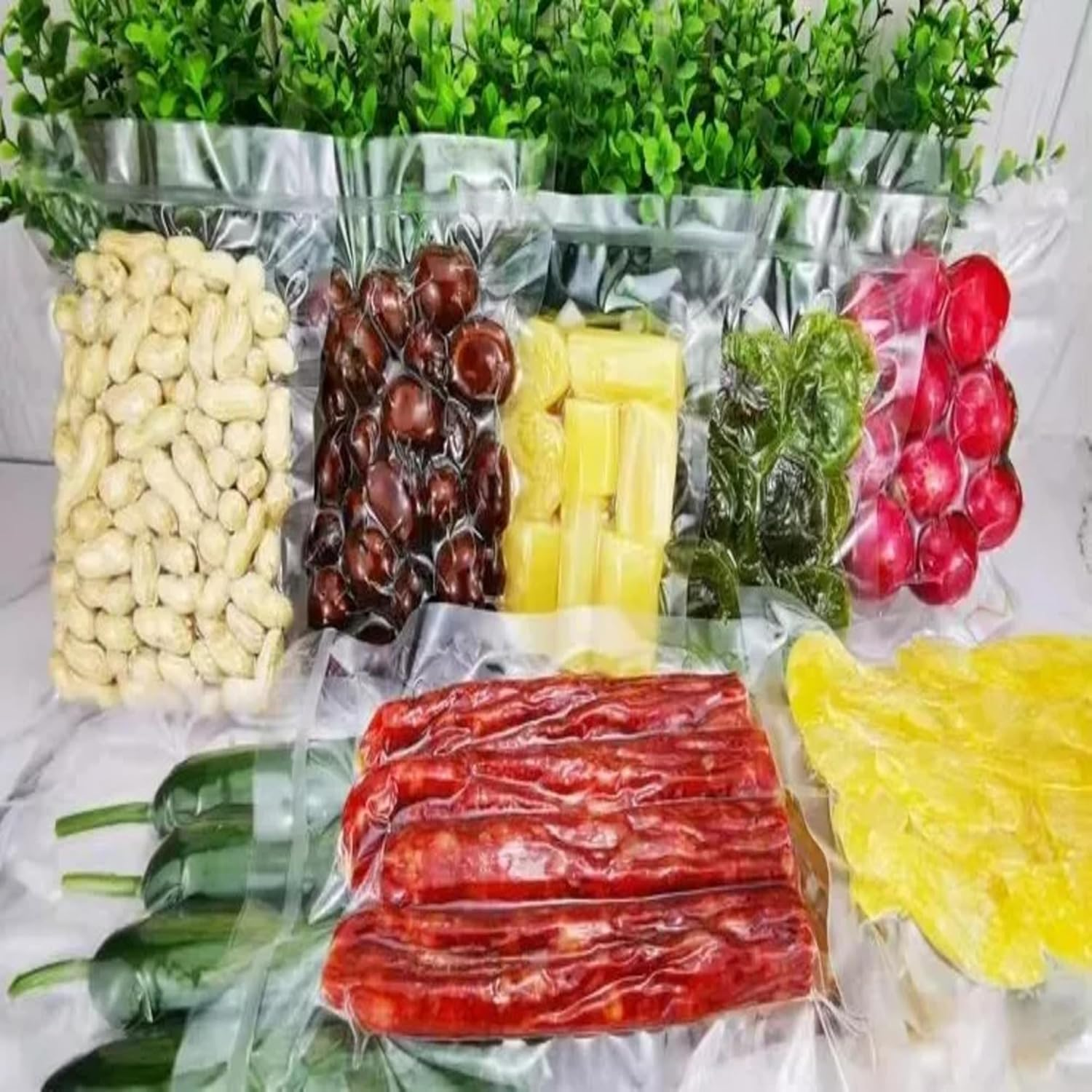 Salesbay 100X Vacuum Sealer Bags Pre-Cut Food Storage Saver Heat Seal Cryovac image number 6