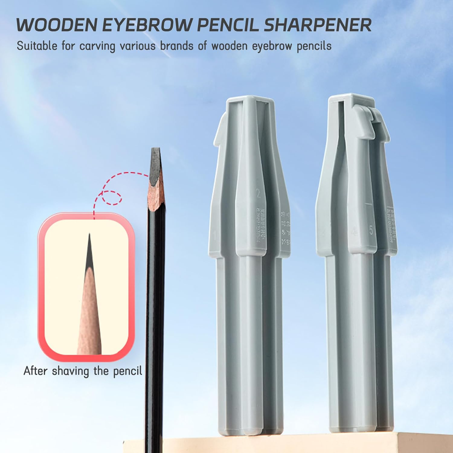 Duckbill-Shape Eyebrow Pencil Sharpener - 4 in 1 Safe Blade Guard Shaper with Non-Slip Grip, Easy to Use, Design for Makeup Beginners image number 4
