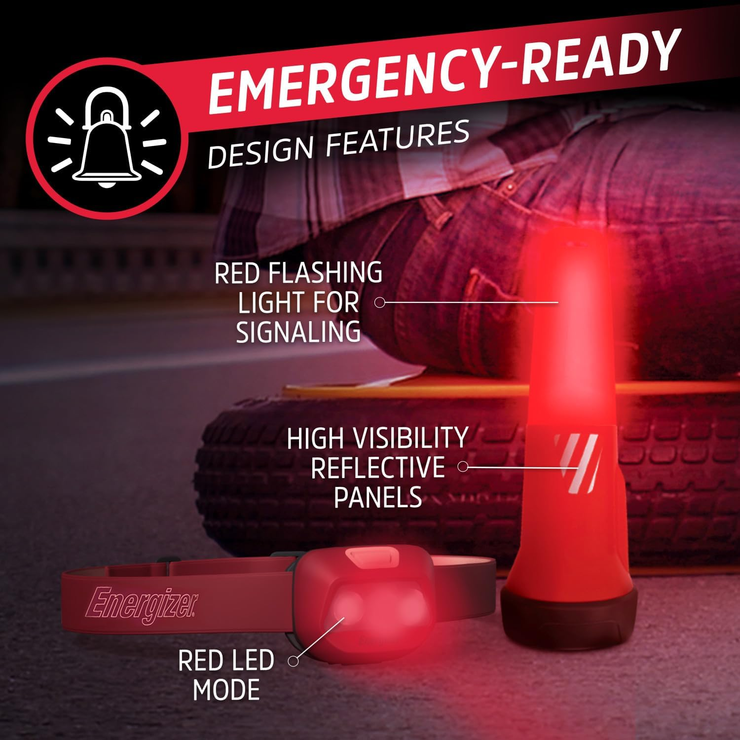 Energizer Preparation Kit, Power Outage Kit with 2-In-1 LED Flashlight-Lantern Combo (90 Lumens), LED Headlamp (325 Lumens), Backup Batteries, and Storage Case