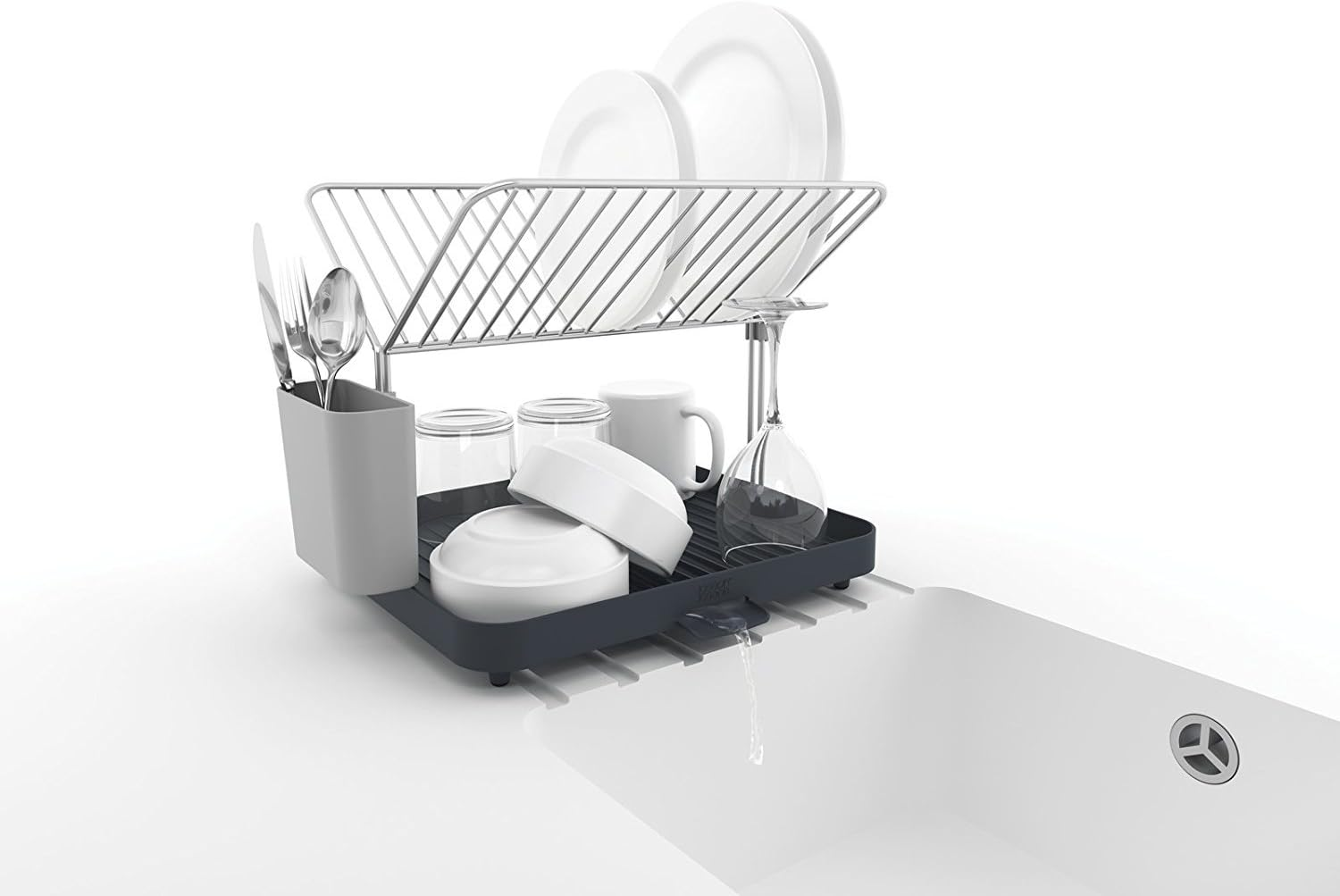 Joseph Joseph Y-Rack 2-Tier Dish Drainer - Grey image number 6