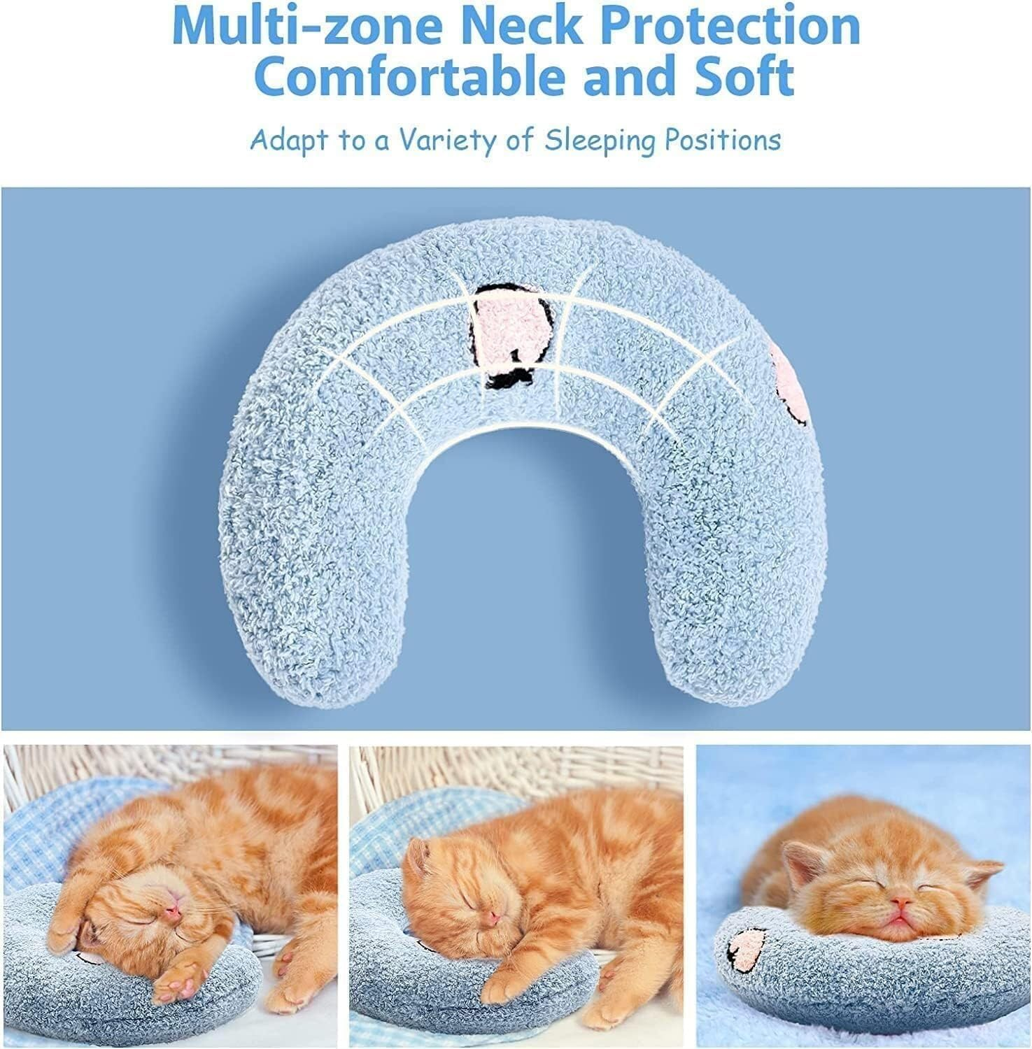 Calming Pillow for Pet, Pet U Shape Calming Pillow Pet Neck Pillow Dog Calming Pillow for Small Dogs Cats, Ultra Soft Fluffy Pet Calming Toy for Joint Relief Sleeping Improve Machine Washable (Size : image number 6