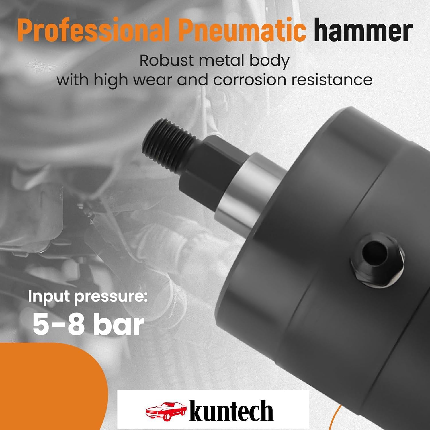 Pneumatic Injector Puller Set, 5-8 Bar Air Vibration Diesel Fuel Injector Removal Tool Set of 37 with Extractor Hammer, 19 Adapters, Extension Hose, and EU US JP Connectors