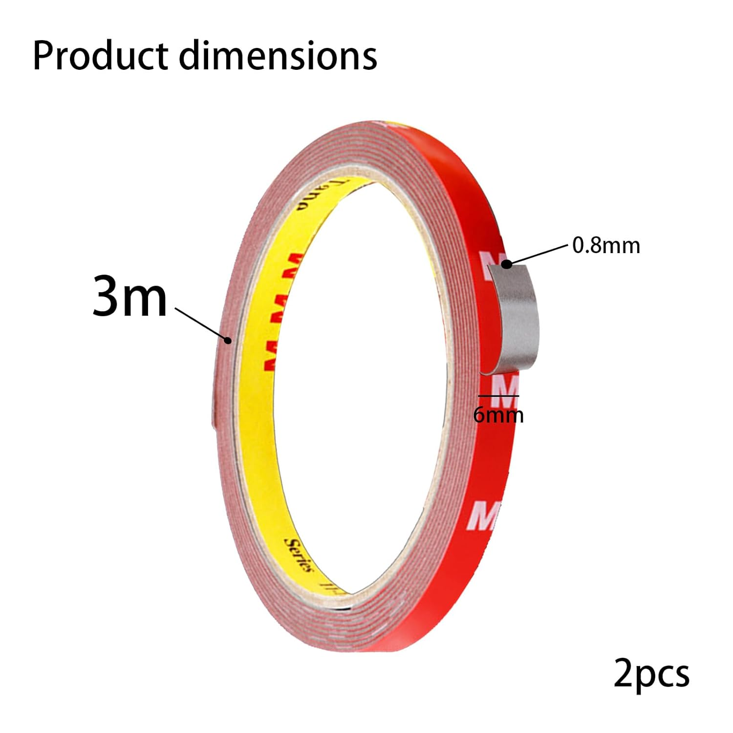 Double Sided Tape 3M Heavy Duty - 9.8 FT X 0.24 Inch 3M Double Sided Tape Strong Foam Mounting Waterproof High Hold for Walls Automotive Home Office Decor 2 Pack
