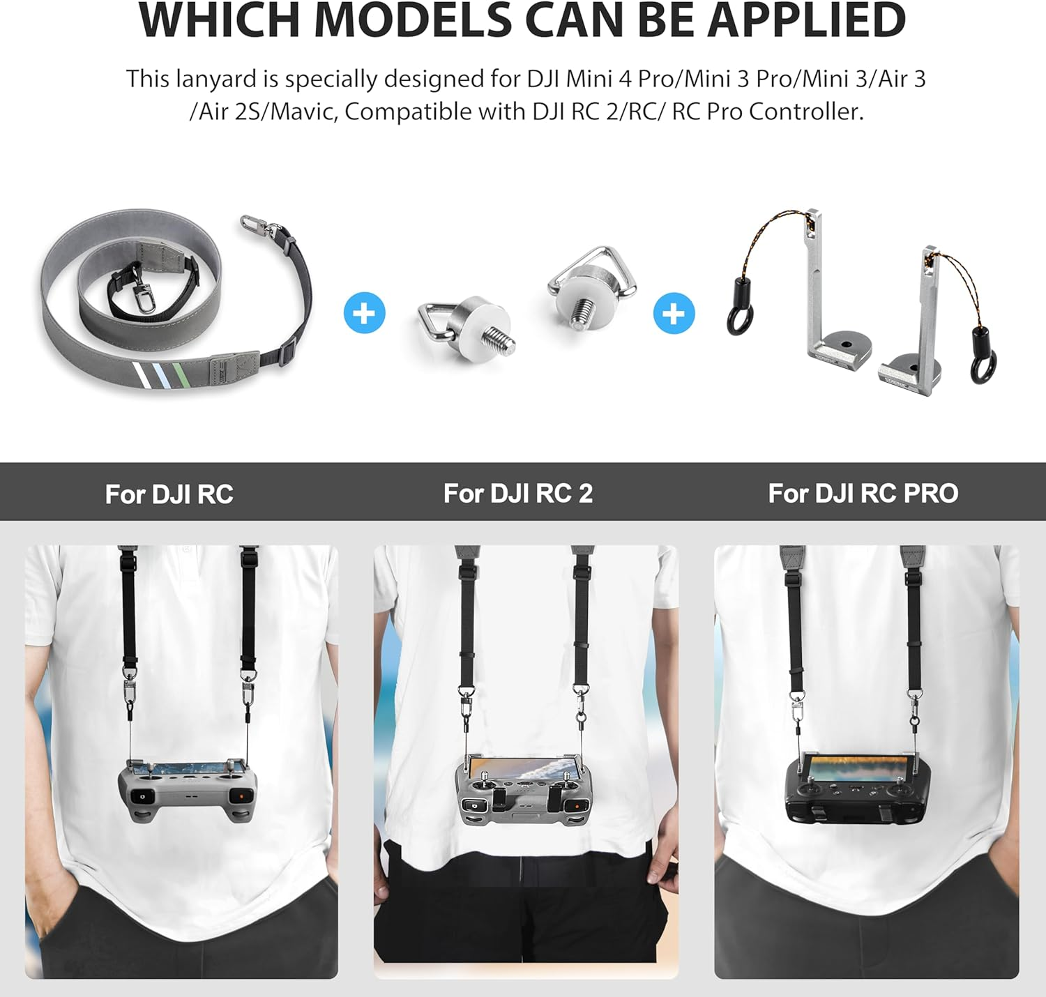 STARTRC Balance Lanyard for RC 2 / Pro Controller Neck Strap for DJI Mini 4 Pro, Mini 3, Mavic 3, Air 3 Drone Remote Accessories image number 1