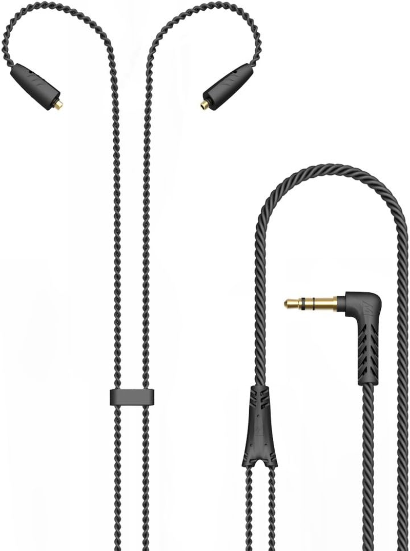MEE Audio MMCX Replacement Stereo Cable for Pinnacle P1 In-Ear Headphones (Black) (New Version)