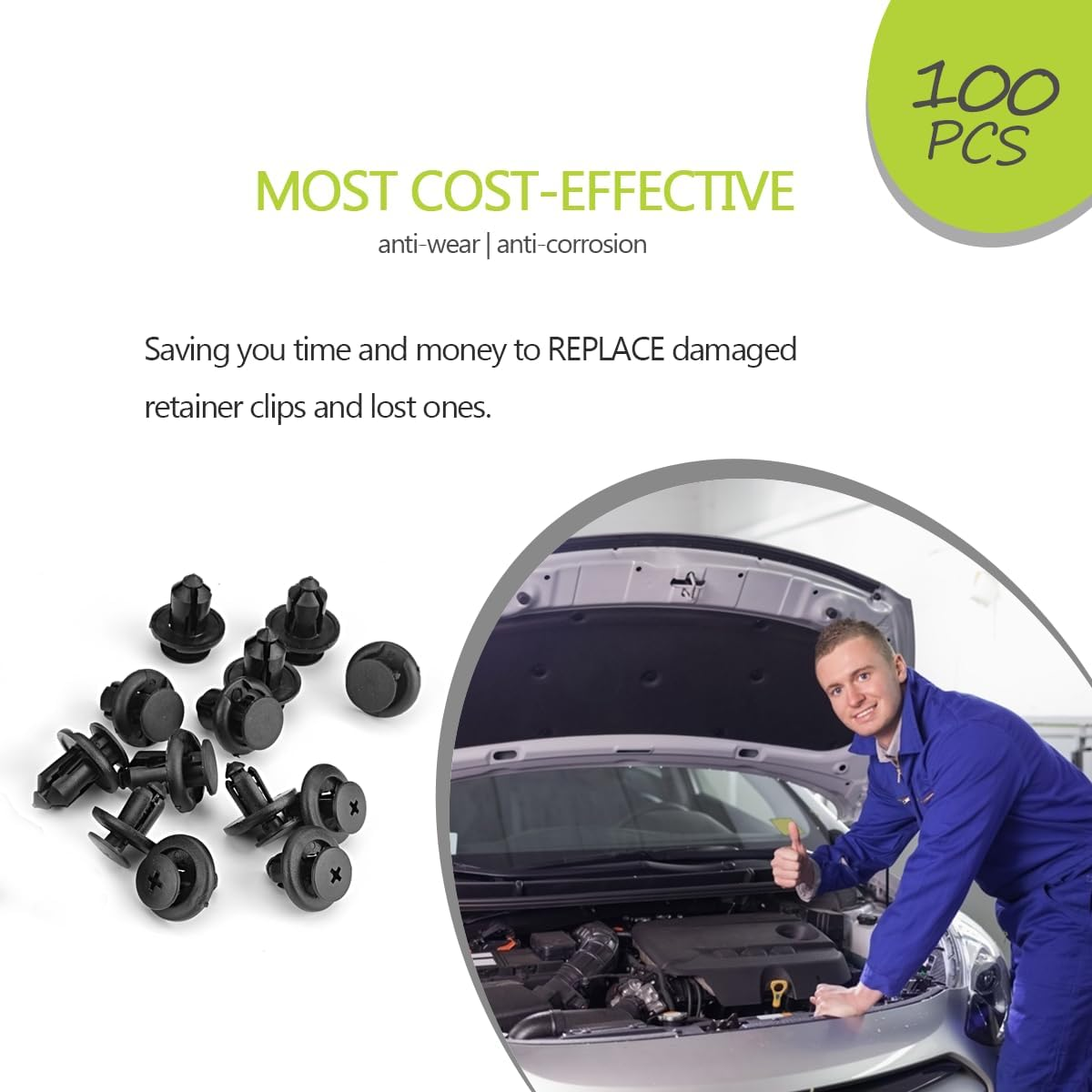 Custom Push Retainer Clips for Subaru | Stronger than Original OEM, 120PCS Fastener Rivet Clips Nylon Bumper Automotive Kit with Fastener Remover Tool image number 2