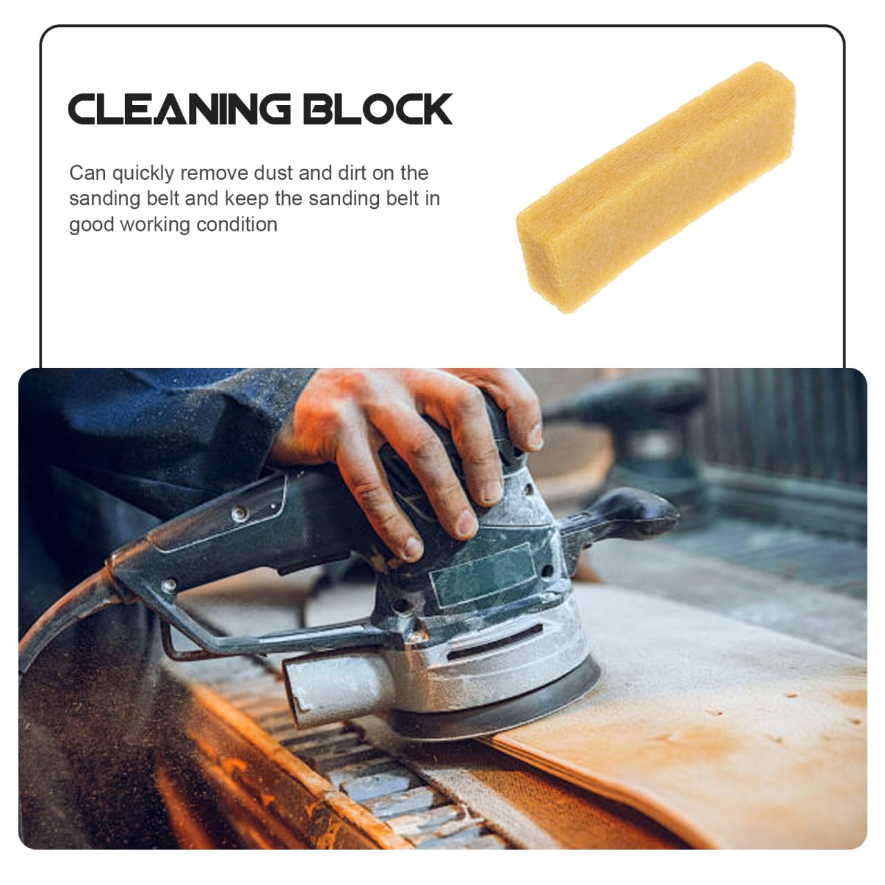 OSALADI 2Pcs Sandpaper Cleaning Rubber Eraser Stick for Belt Sander Sandpaper Belts Abrasive Cleaning Stick for Woodworking Shop Tools image number 5