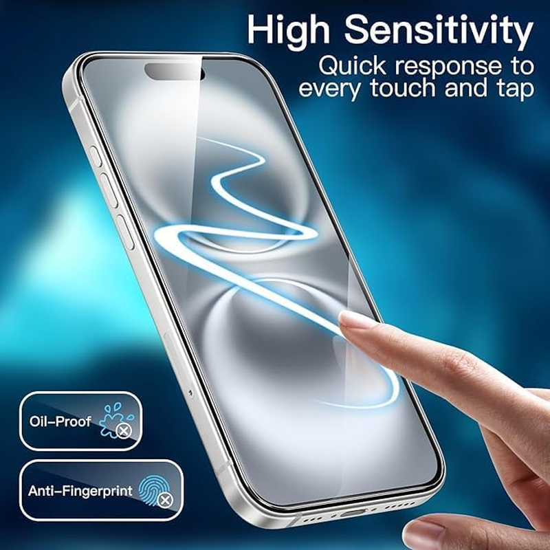 9H Tempered Glass Screen Protector Guard for Apple Iphone 16 Front image number 4
