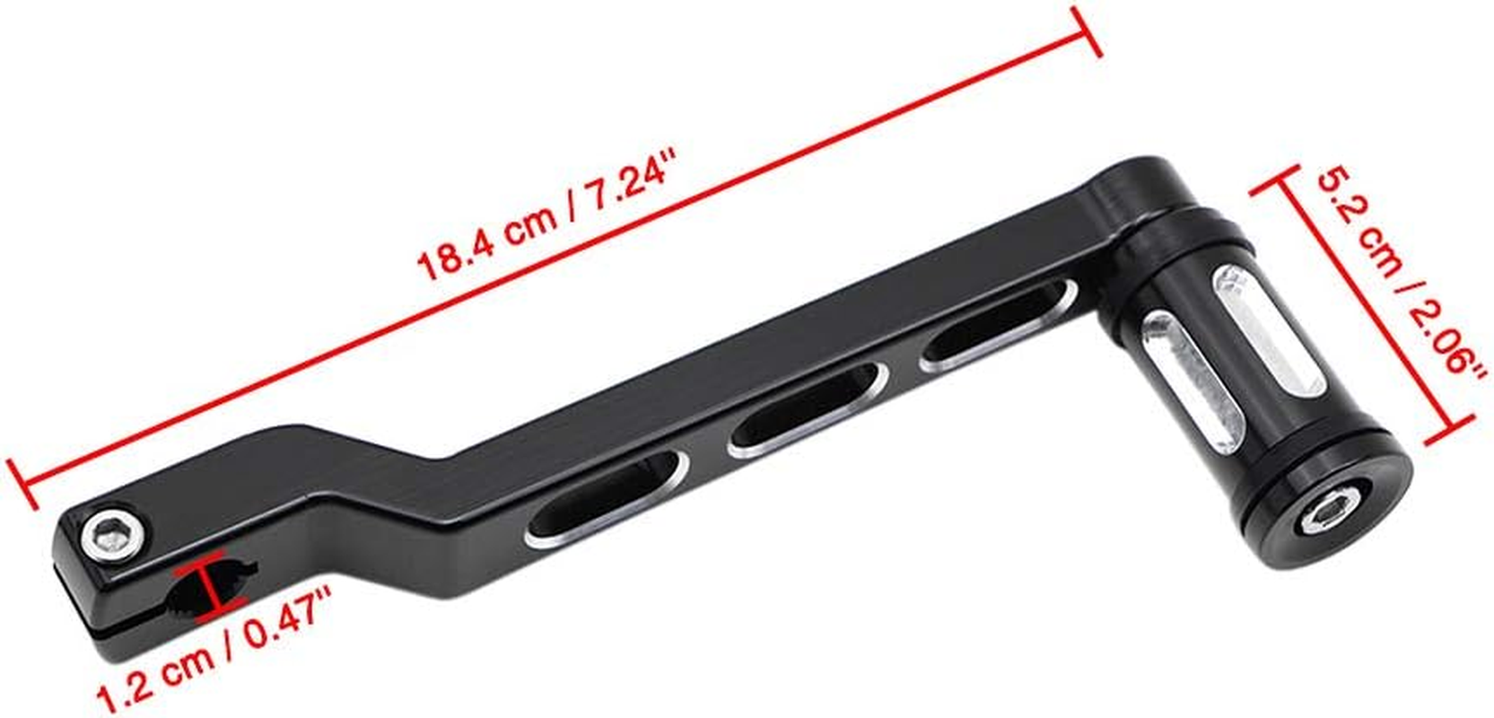 Dreamseek Heel Toe Gear Shift Lever + Shift Peg for Harley FL Softail/Touring, Road King, Street Glide/Tri Glide Trikes - Shifter Lever (Black) - Chrome image number 4