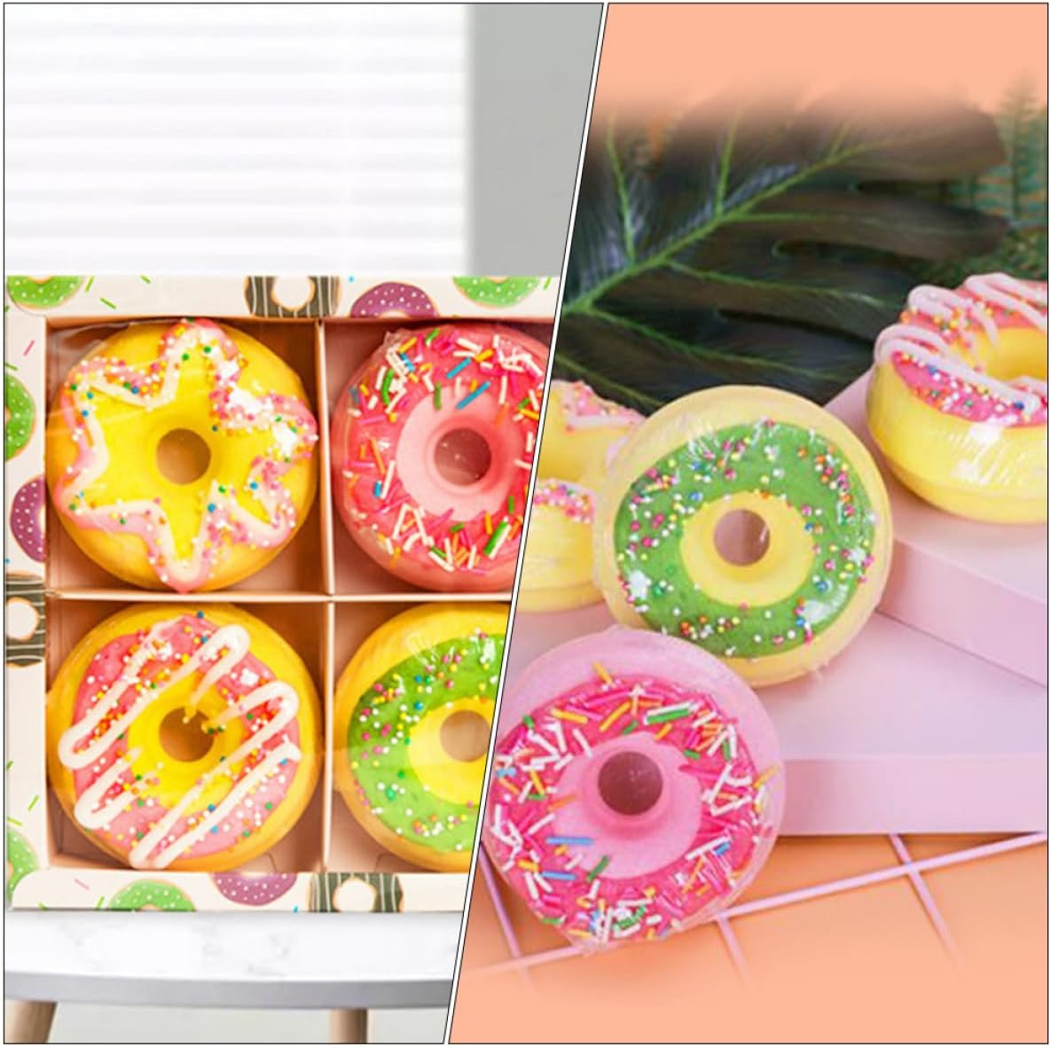 TOVINANNA Doughnut Shape Set 4Pcs 100G Moisturizing Sea Salt Balls Spa Relaxation for Boys and Girls and Adults Assorted Styles Random Style image number 5