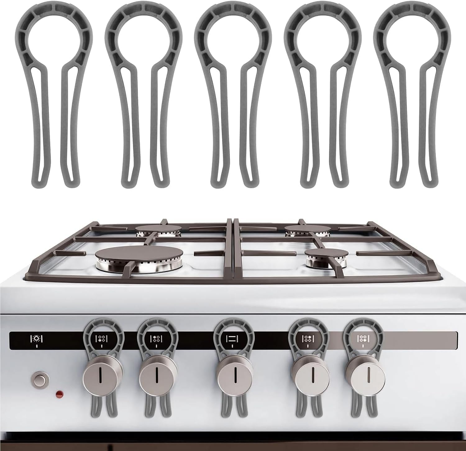 Shuoteng Stove Knob Safety Locks, 6 Pack Plastic Baby Proof Stove Knob Gas Stove Knob Lock Clips, Gas Stove Knob Lock Child Proofing Oven Knob, Child Safety Cover for Gas Oven Knobs image number 5