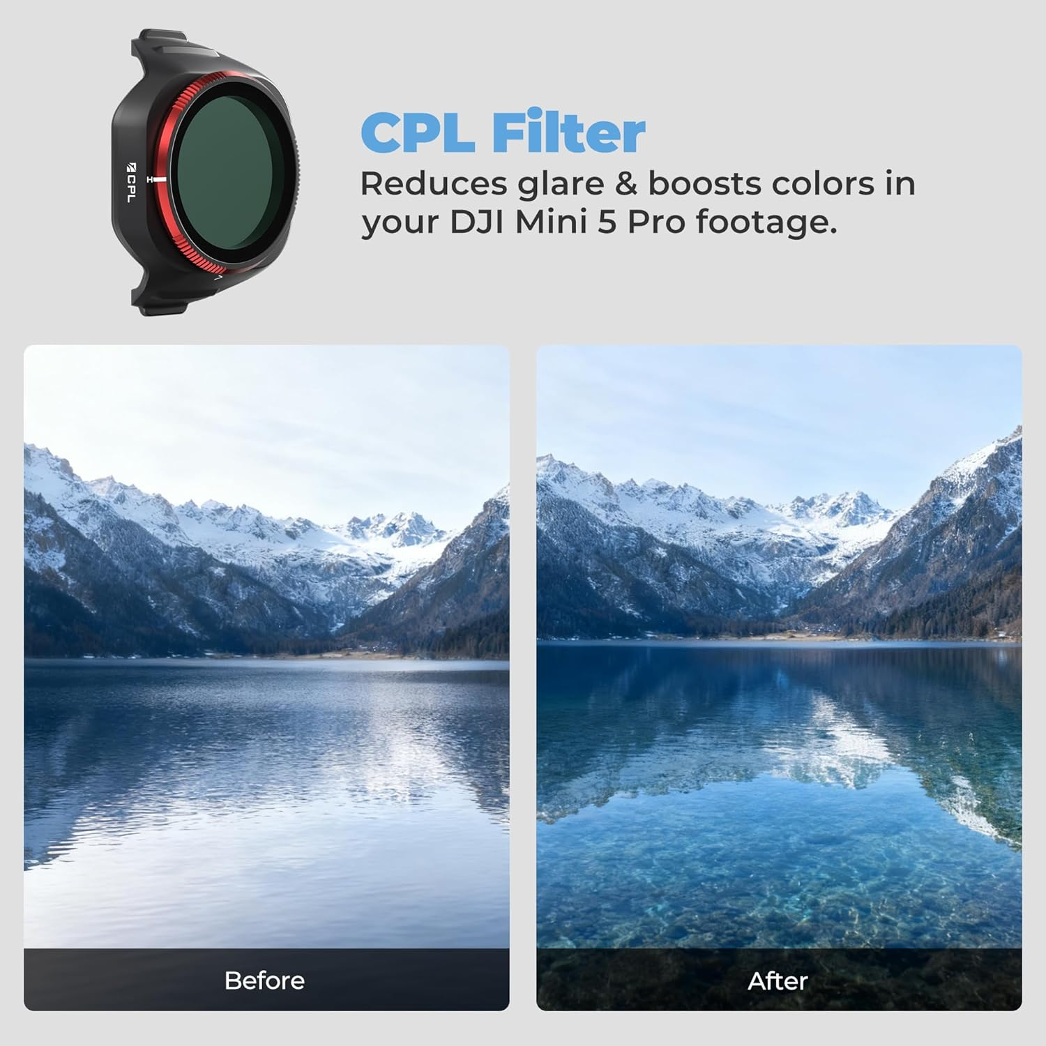 Freewell CPL Filter for DJI Mini 5 Pro &ndash; Polarizer for Reducing Reflections & Enhancing Colors image number 2