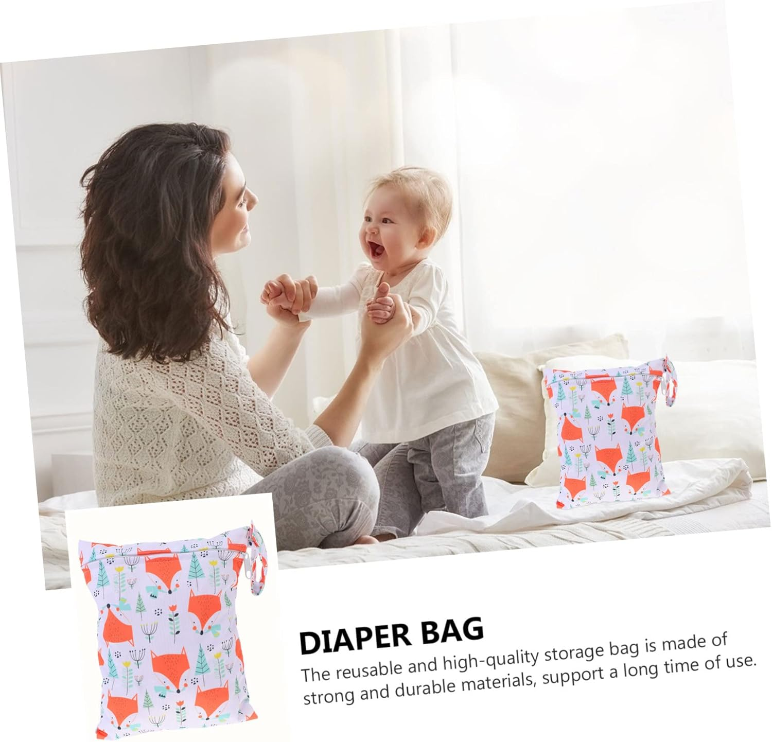 1Pc Portable Diaper Storage Pouch Wet Dry Bag for Essentials Cloth Diaper Organizer for Travel Camping and Nursery Lightweight and Breathable Design image number 5
