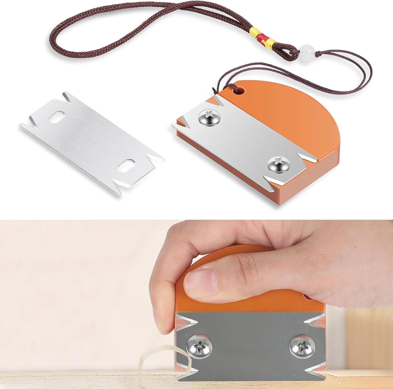 YUENTOEN Woodworking Edge Trimmer, Edge Corner Planer with 1Pcs Replacement Blades and Hanging Strap, Wood Edge Trimming Tool for Wood, PVC, ABS image number 6