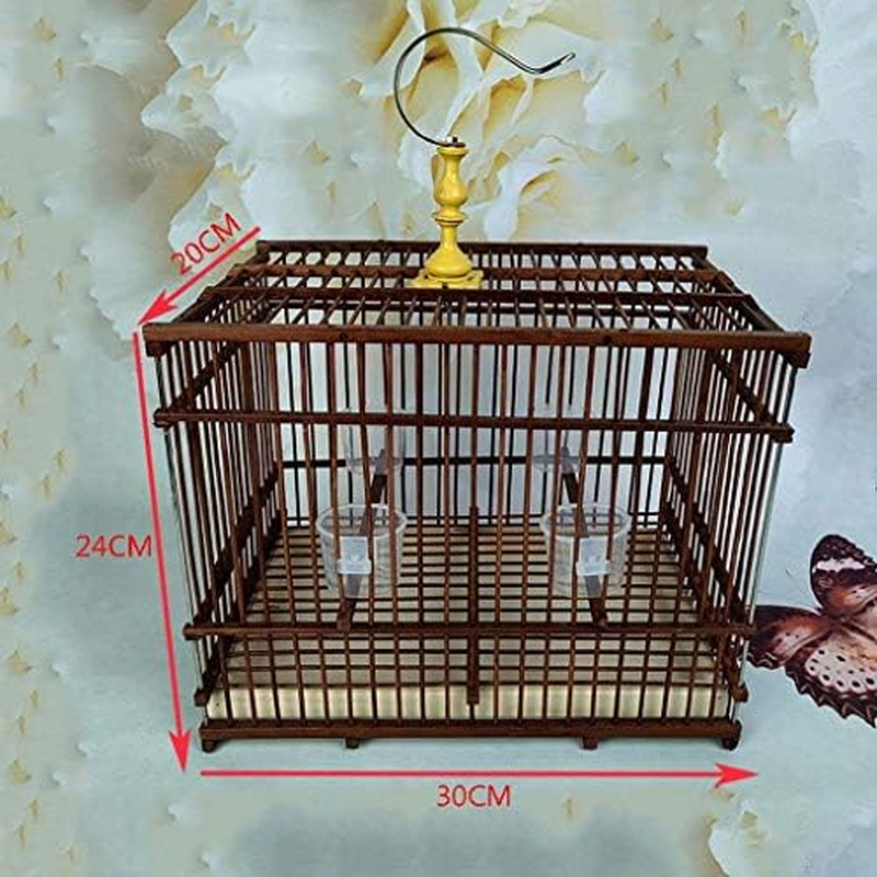 Bird Cage Rectangular Bird Cage Brown Indoor and Outdoor Bird Cage Natural Environmentally Friendly Material Suitable for Small Bird Breeding Birdcages Decor