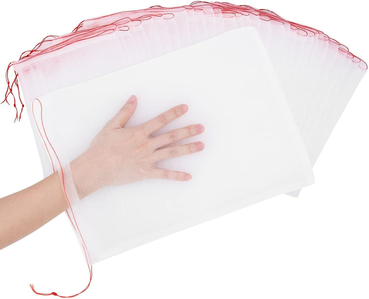 100 Pcs Fruit Protection Bags- Birds Insects Mosquito Bug Squirrels Insect Pest Net Bag for Garden Plant Flower Fruit (10 X 6 Inch) image number 2