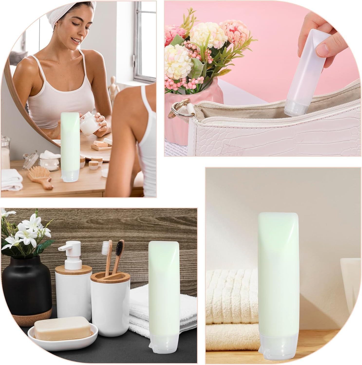 Clear Plastic Refillable Toothpaste Tubes, 6 Pack Empty Cosmetic Soft Bottles,Refillable Empty Toothpaste Bottle Tubes,Clear Plastic Cosmetic Soft Tube Bottles image number 2