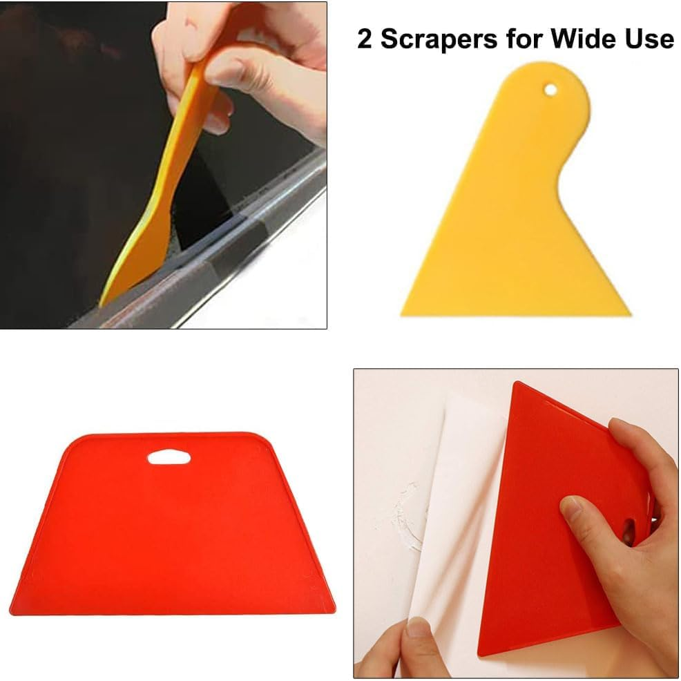 20 Pieces Vehicle Vinyl Wrap Tool Kit Car Wrap Kit,Utility Knife Wrap Tools Vinyl Wrap Window Tint Film Tool Include Felt Squeegee, Safety Cutter for Car Wrapping image number 2