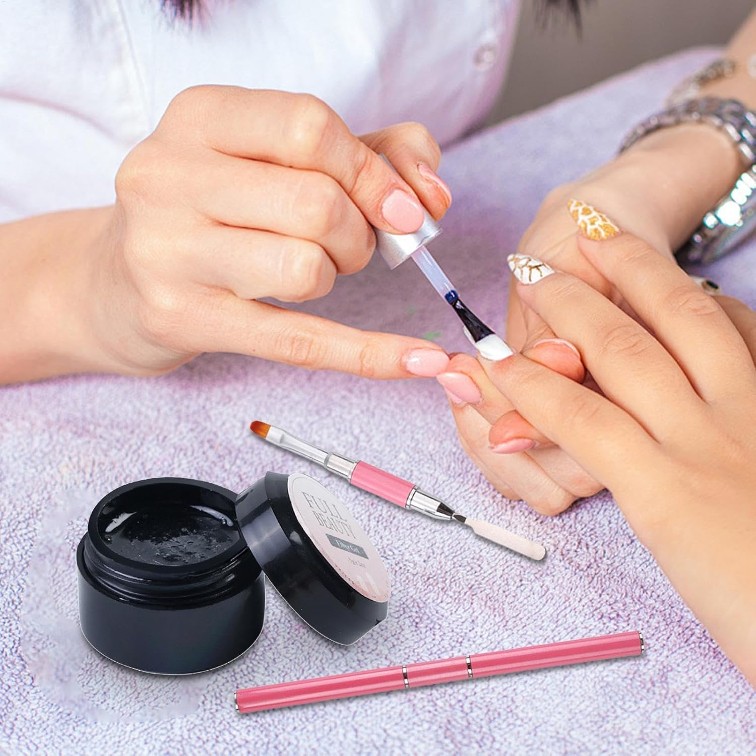 Meindin Broken Nail Repair Kit for Natural Nails - Nail Glue for Broken Nail,Manicure Supplies, Fingernail Strengthener, Instantly Fill In, Fix Cracks