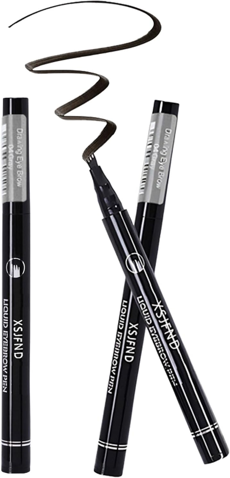 3Pcs Eyebrow Pencil, Waterproof and Long-Lasting Micro-Engraving Pattern Eye Brow Pencil, Eyebrow Strengthener Eyebrow Tint, Grayish-Brown