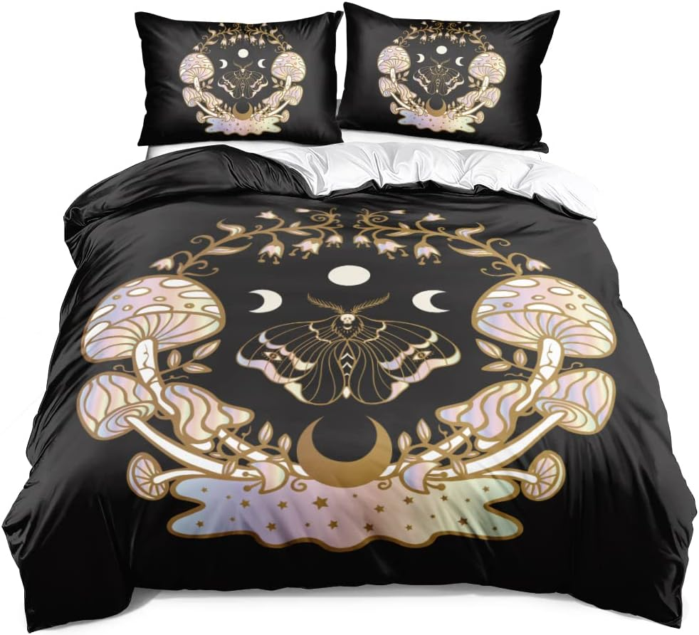 Holiyjog Mushroom Duvet Cover King Trippy Comforter Cover Aesthetic Bedding Set Colorful Bed Set Spring Mushroom Bedroom Decor image number 4