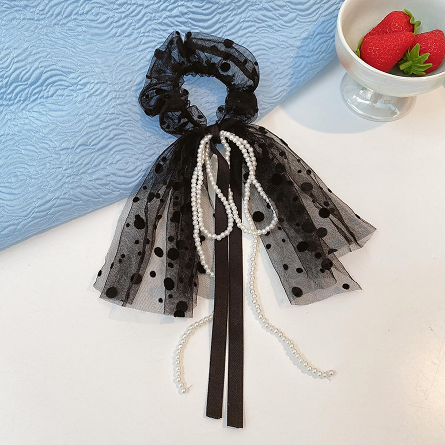 1 Piece Bow Headband and 1 Piece Hair Ring, Elee Lace Hair Accessories, Retro Headdress, Clothing Accessories image number 5