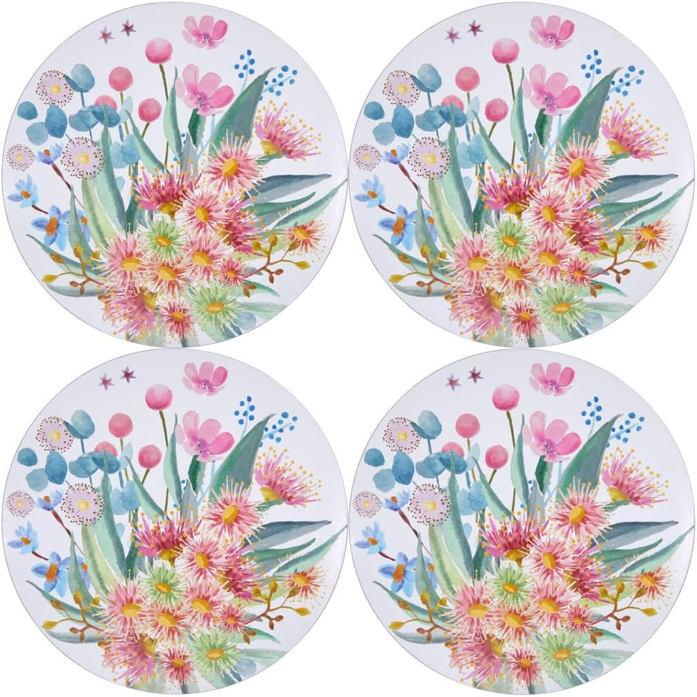 Maxwell & Williams the Blck Pen Frangipani Cork Back Placemat 34X26.5Cm Set of 4 Gift Boxed