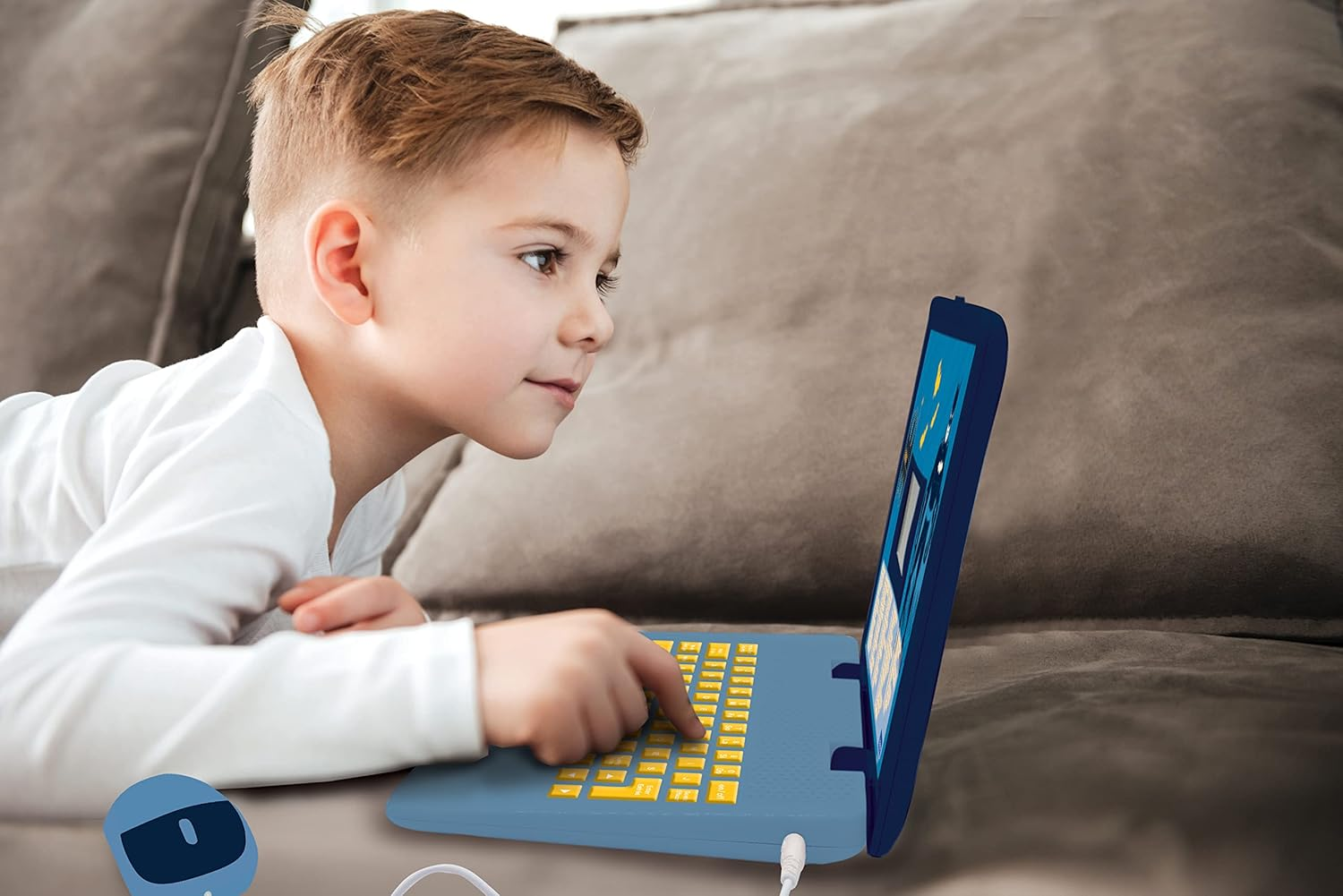 Lexibook, Batman, Bilingual Spanish/English Educational Computer, Toy for Children with 124 Activities, Writing, Maths, Logic, Music Activities and Games, Blue, Jc598Bati2 image number 2