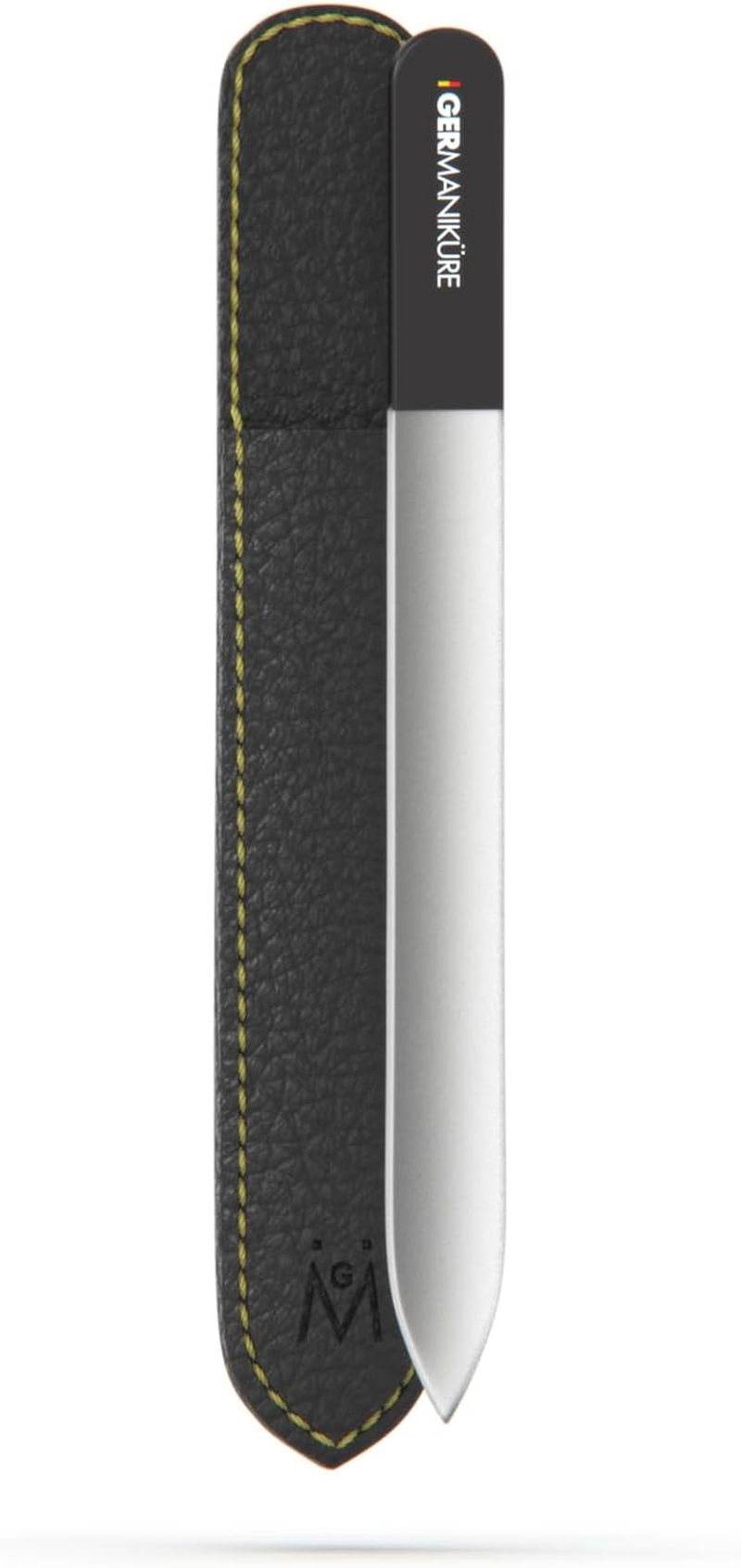 GERMANIKURE Glass Nail File in Suede Sleeve - Just Breathe - Professional Crystal Nail File for Natural Nails - Ideal Manicure & Pedicure Tool for Smooth, Easy Shaping - Nail Care Gift