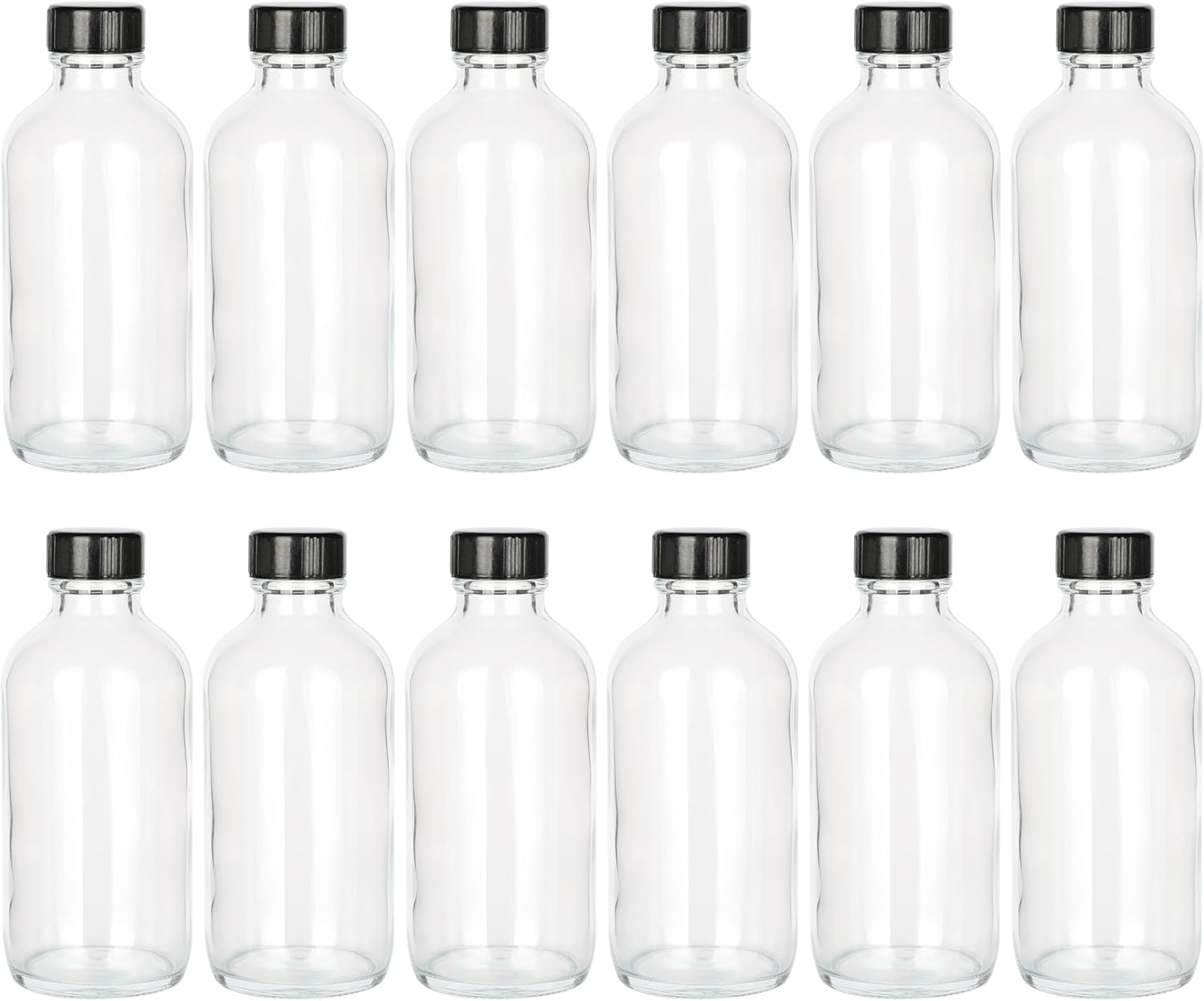 Magic Season Boston round Glass Bottles (Transparent/ 120 Ml with Caps / 12 Pcs) image number 3