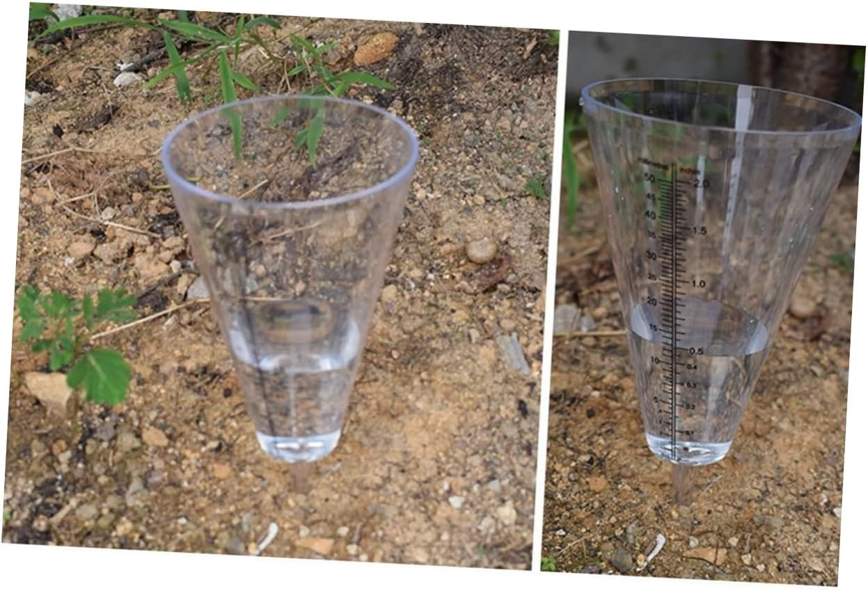 3Pcs Rain Gauge Outdoor Stake Cone Shaped Rainfall Measuring Tube for Garden Lawn Farming Use image number 2