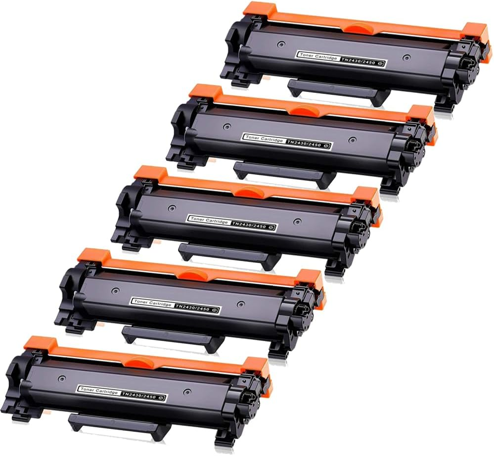 5 Pack Compatible Toner Cartridge for Brother TN-2450 TN2450 Brother HLL2350DW HLL2375DW HLL2395DW MFCL2710DW MFCL2713DW MFCL2730DW MFCL2750DW