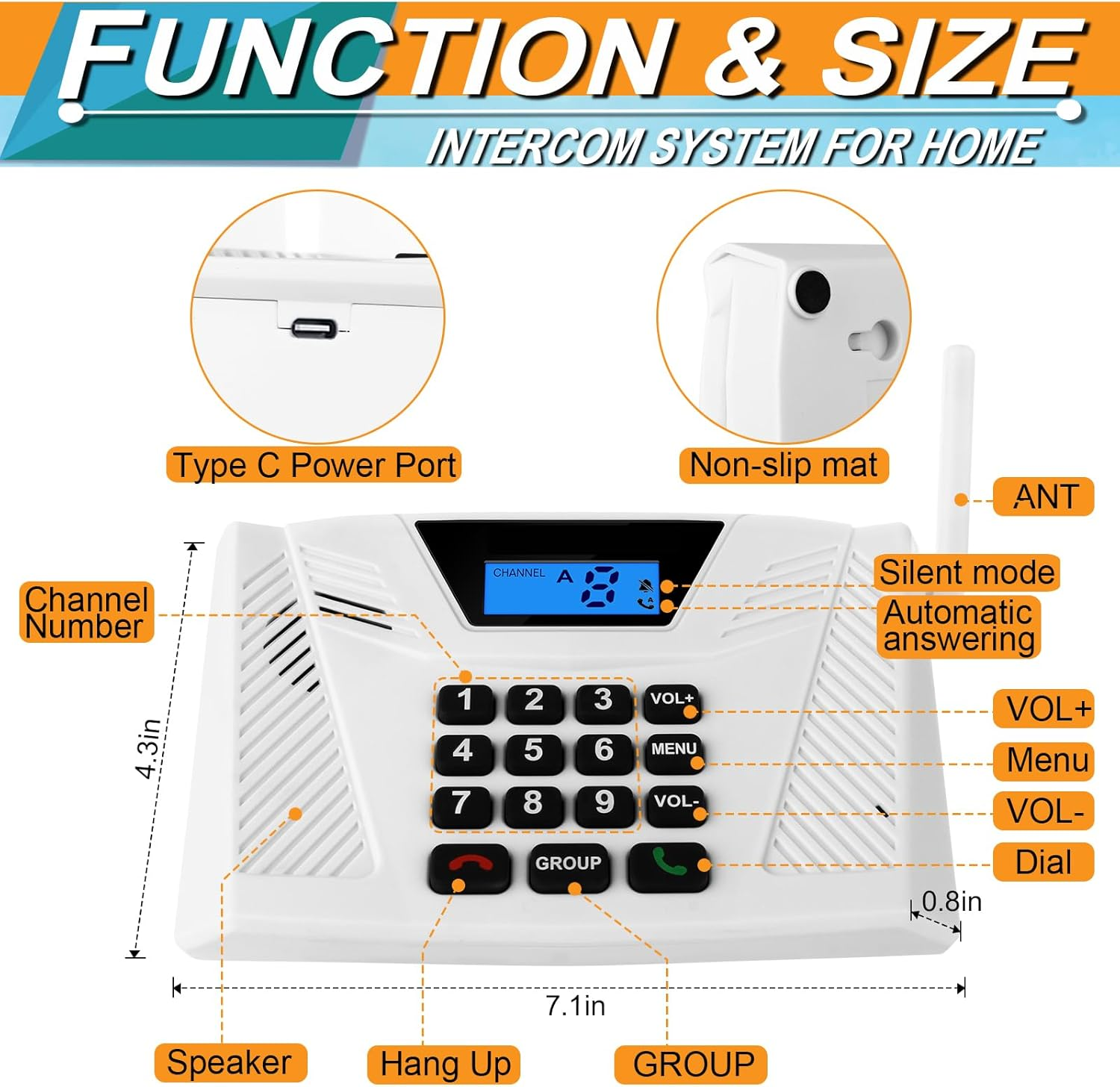 2024 Home Upgrade Wireless Intercoms, 5300Ft Range Hands-Free Intercom, Two-Way Communication Home Intercom System in Time image number 1