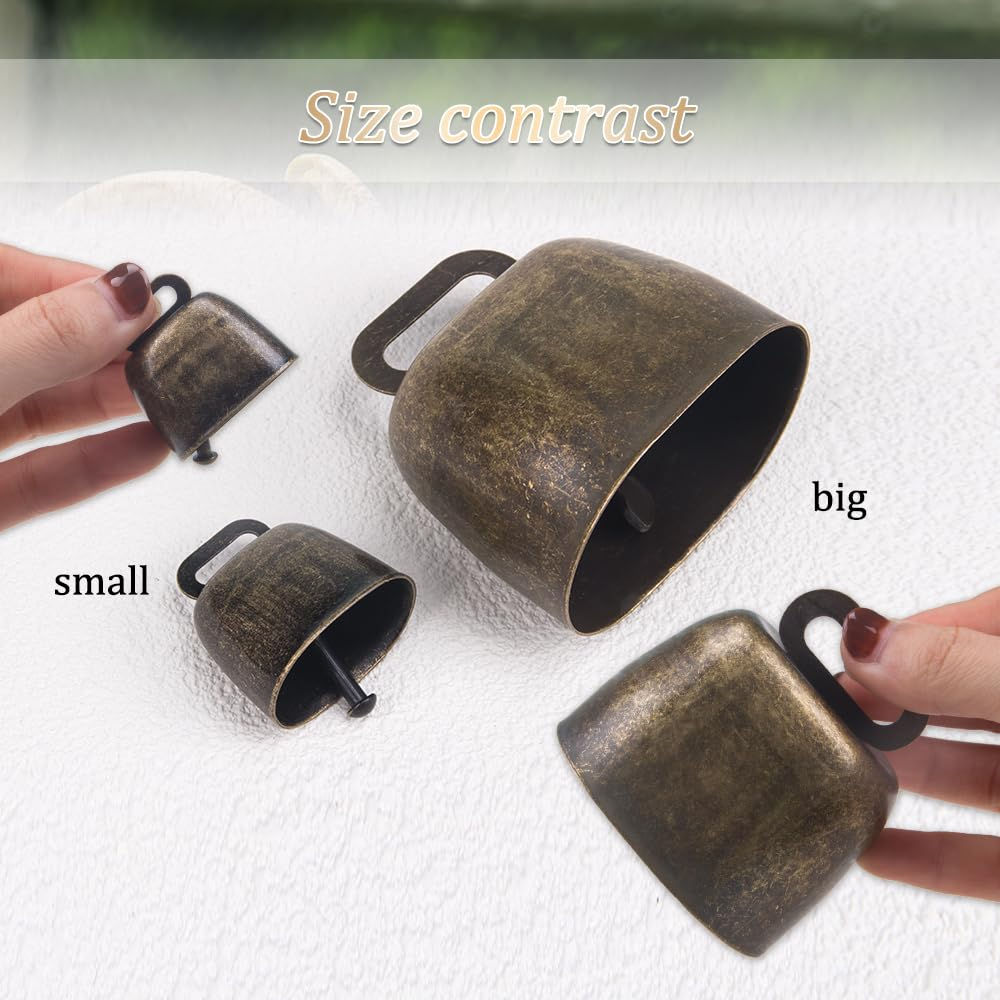 KOOBOOK 2Pcs Cow Horse Sheep Grazing Copper Bells Cattle Farm Animal Copper Loud Bronze Bell image number 2